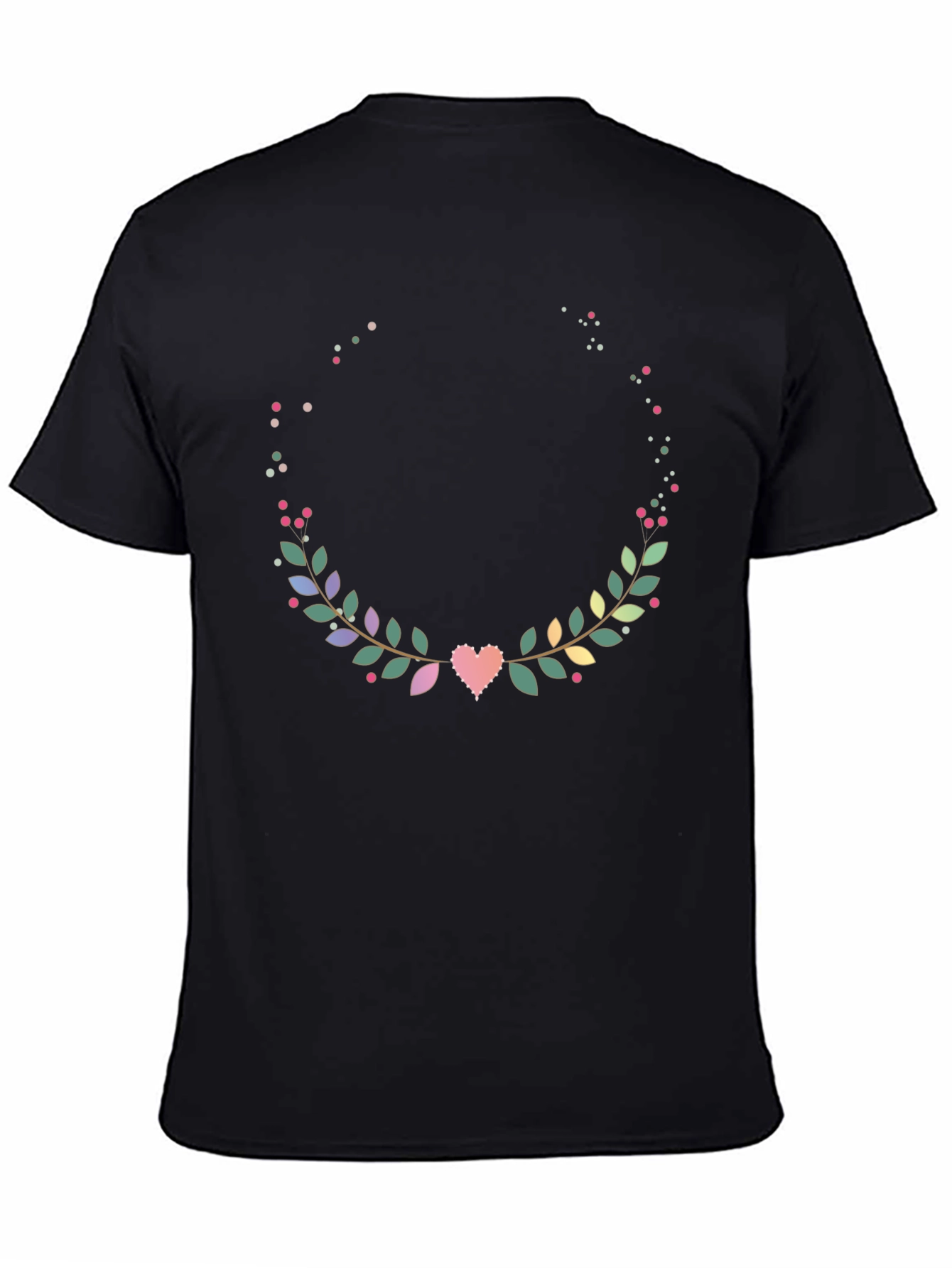 Floral Heart Wreath T-Shirt - Stylish Graphic Tee