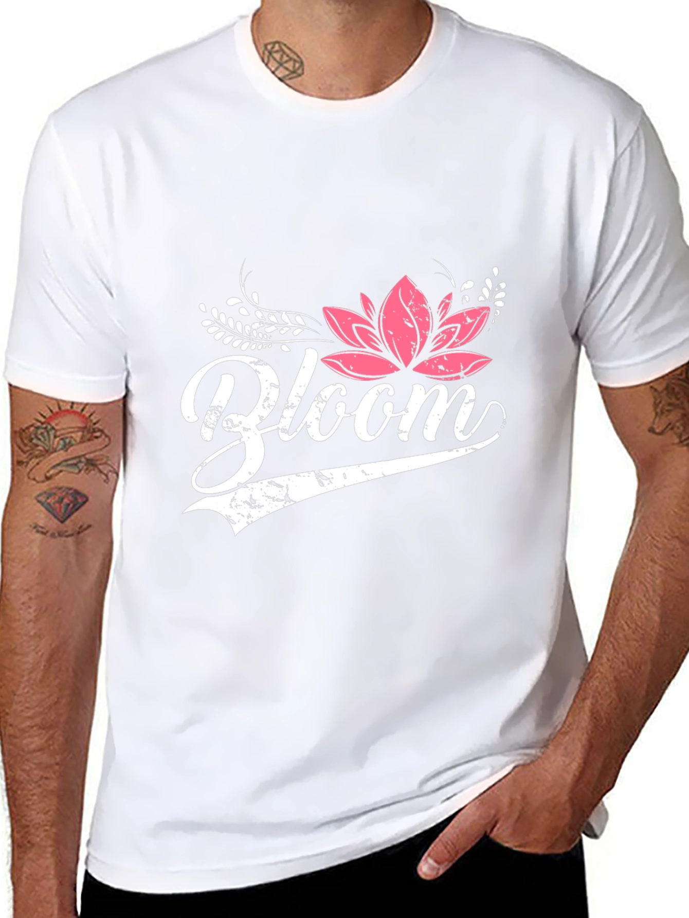 Bloom Graphic Tee - Black Cotton Shirt