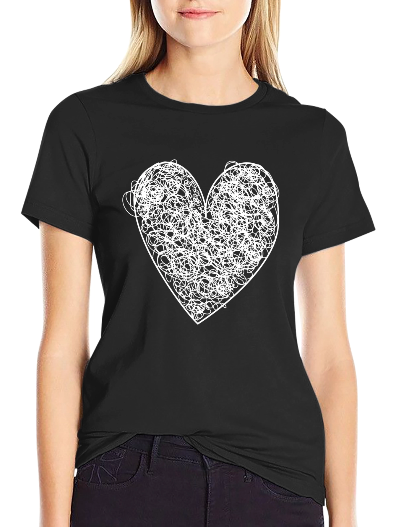Tangled Heart Graphic Tee - Black Unisex Shirt