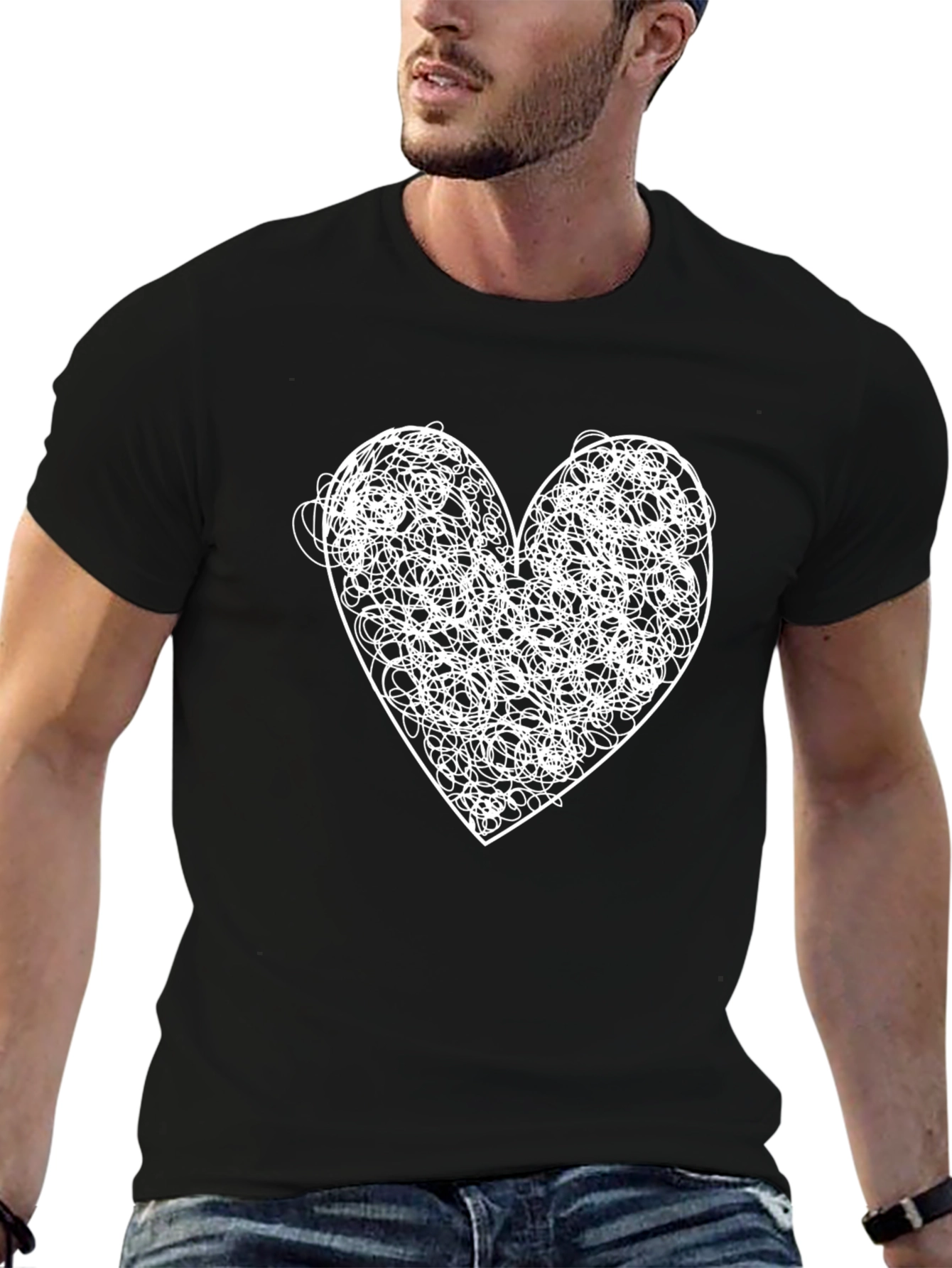 Tangled Heart Graphic Tee - Black Unisex Shirt