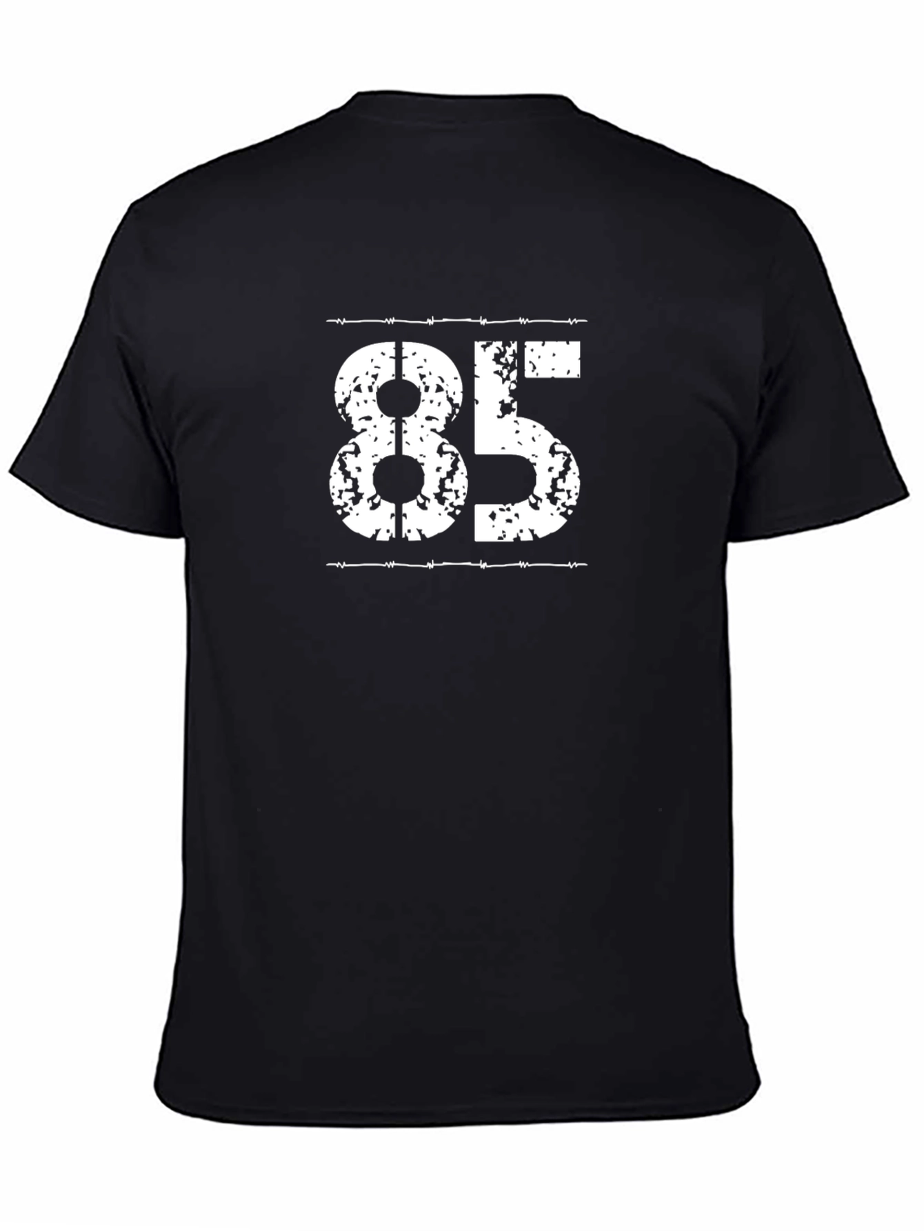 Mens Black T-Shirt with White 85 Graphic