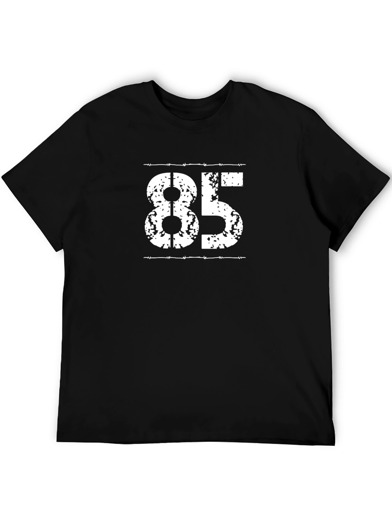 Mens Black T-Shirt with White 85 Graphic