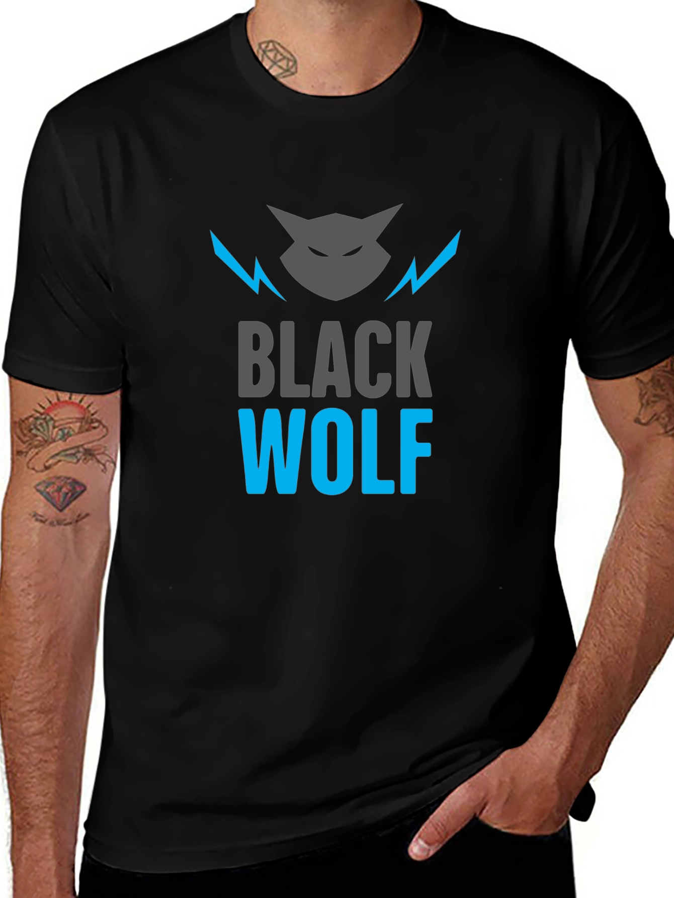Black Wolf Graphic Tee - Cool Casual Style