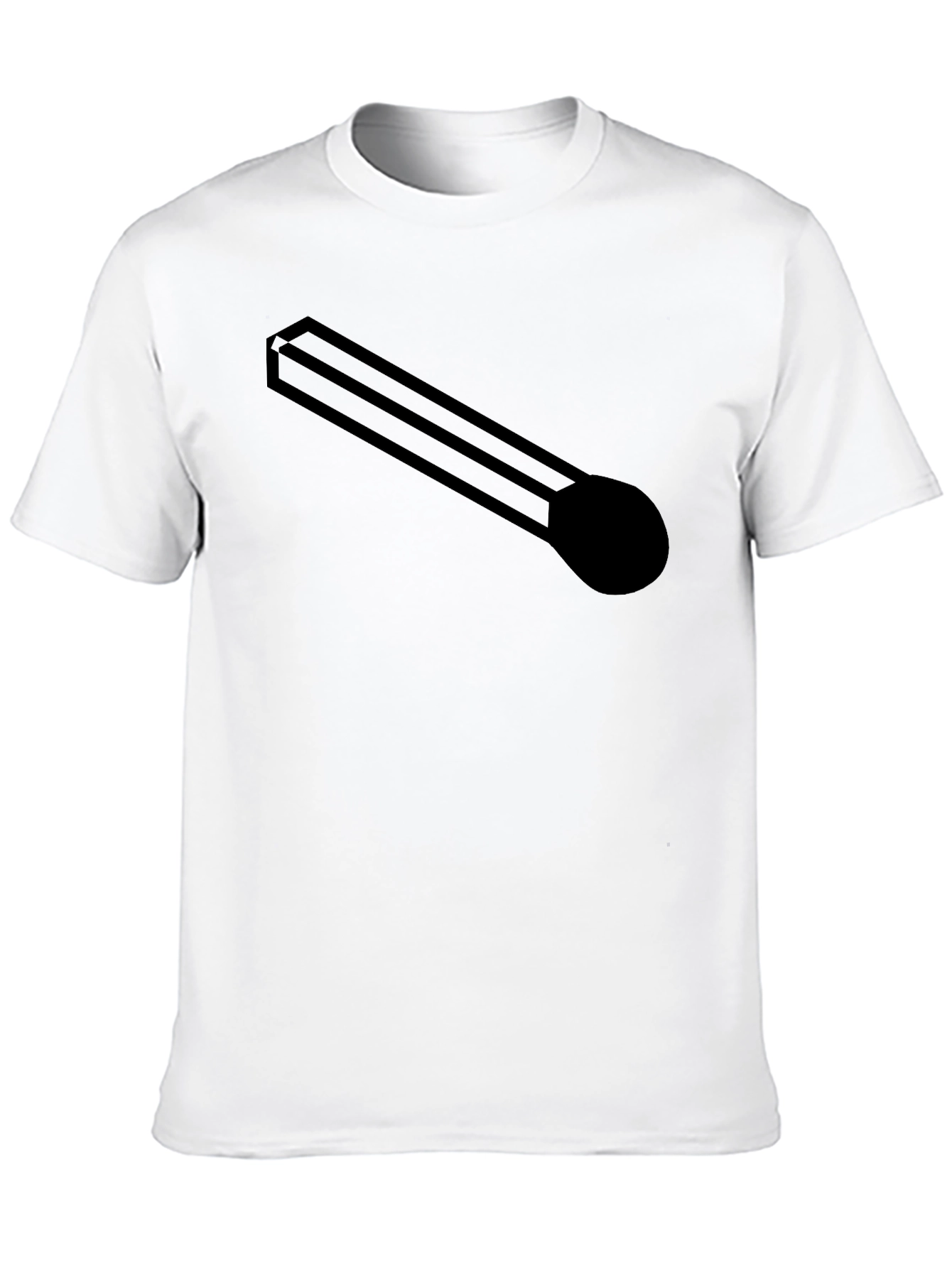 Optical Illusion Matchstick Black T-Shirt