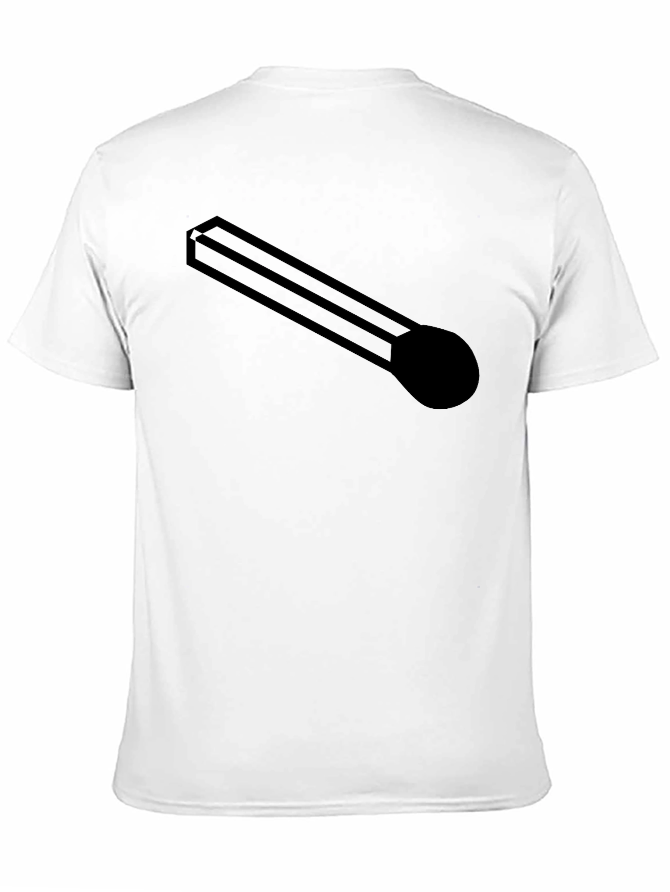 Optical Illusion Matchstick Black T-Shirt