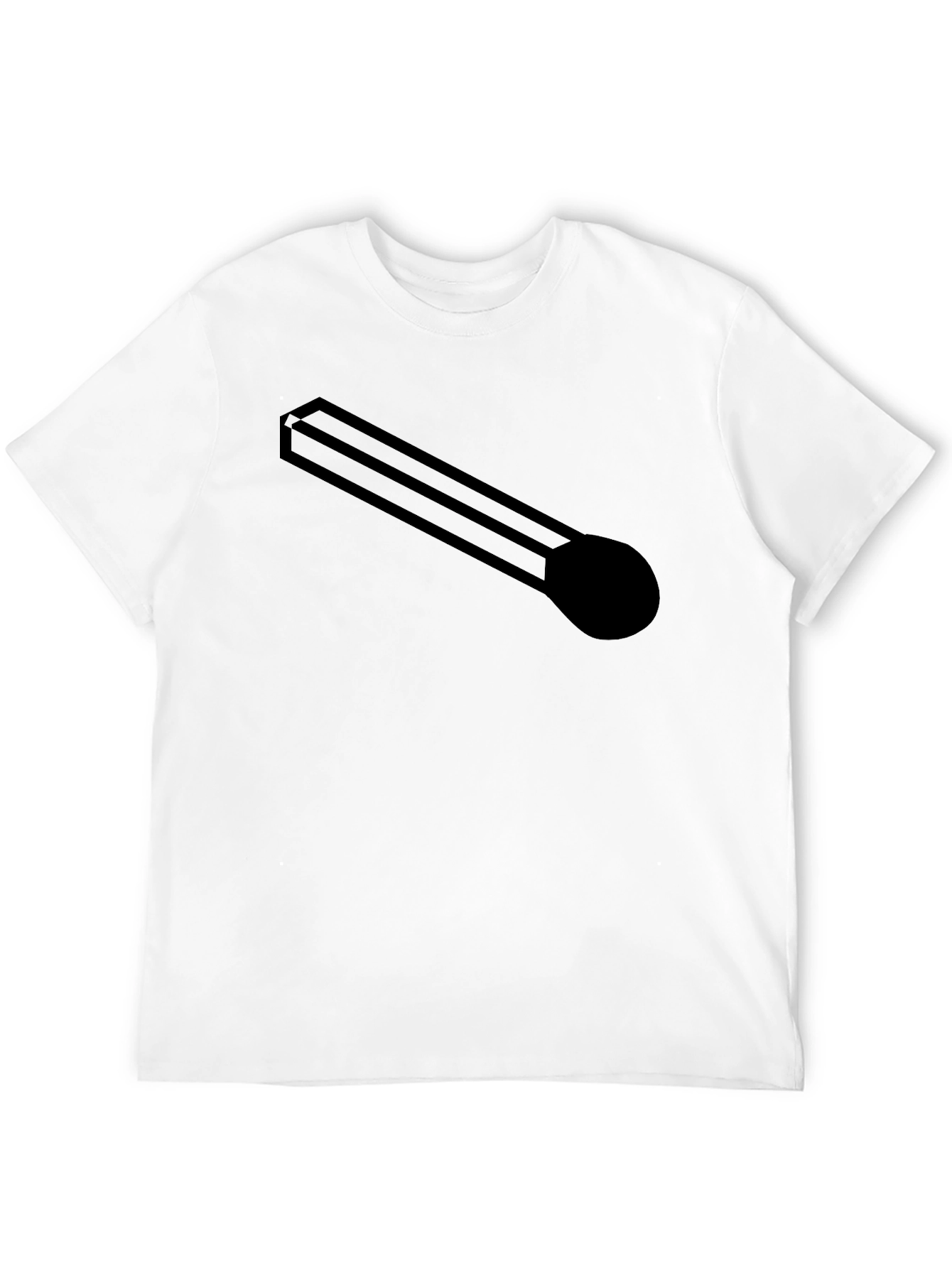 Optical Illusion Matchstick Black T-Shirt