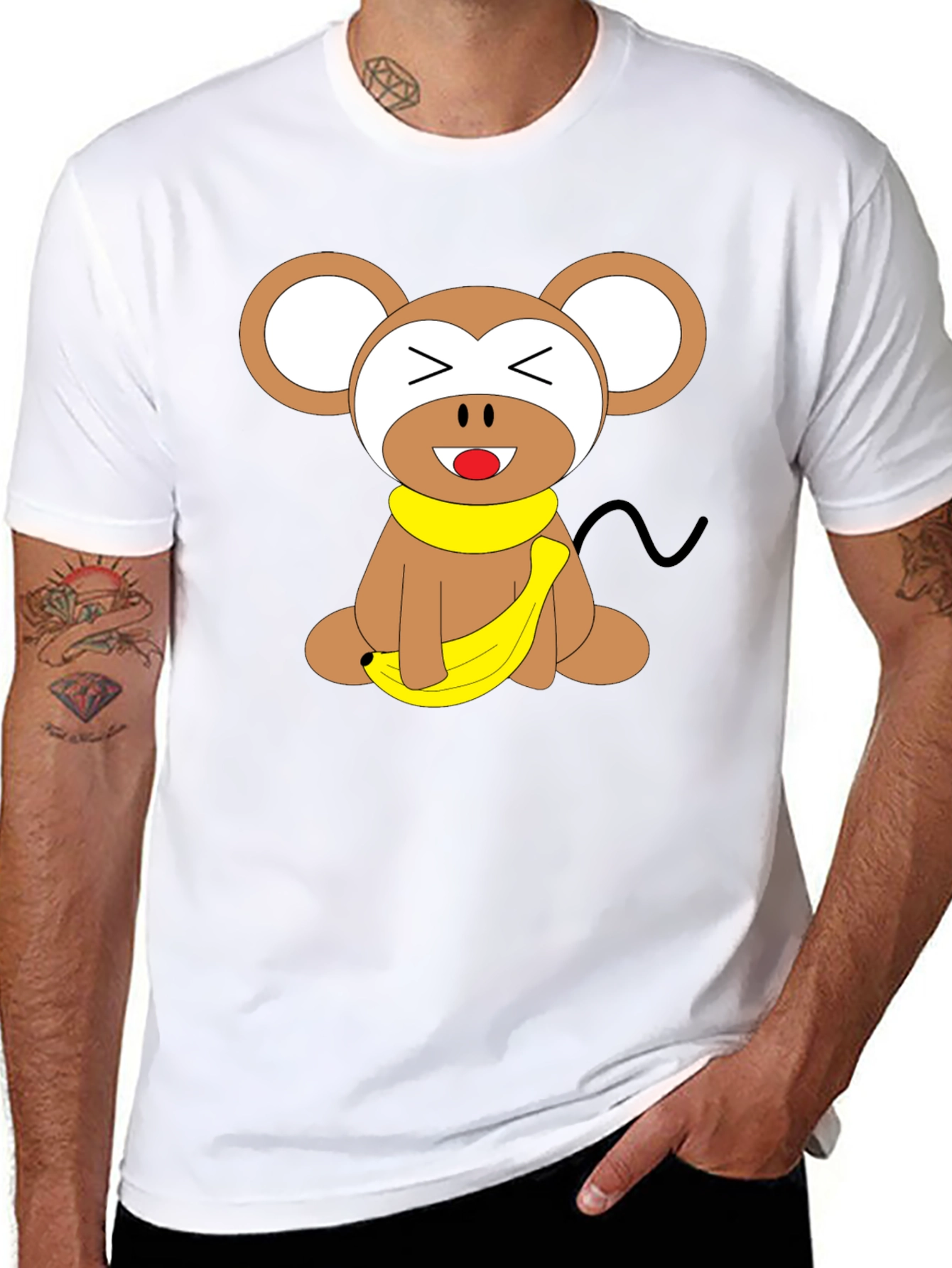 Monkey Banana Graphic T-Shirt - Soft Cotton Tee