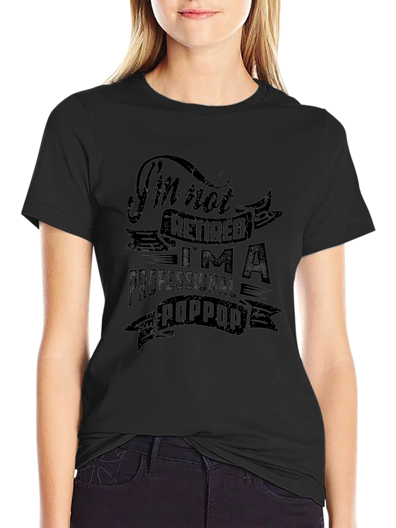 Professional Poppop Black Graphic T-Shirt