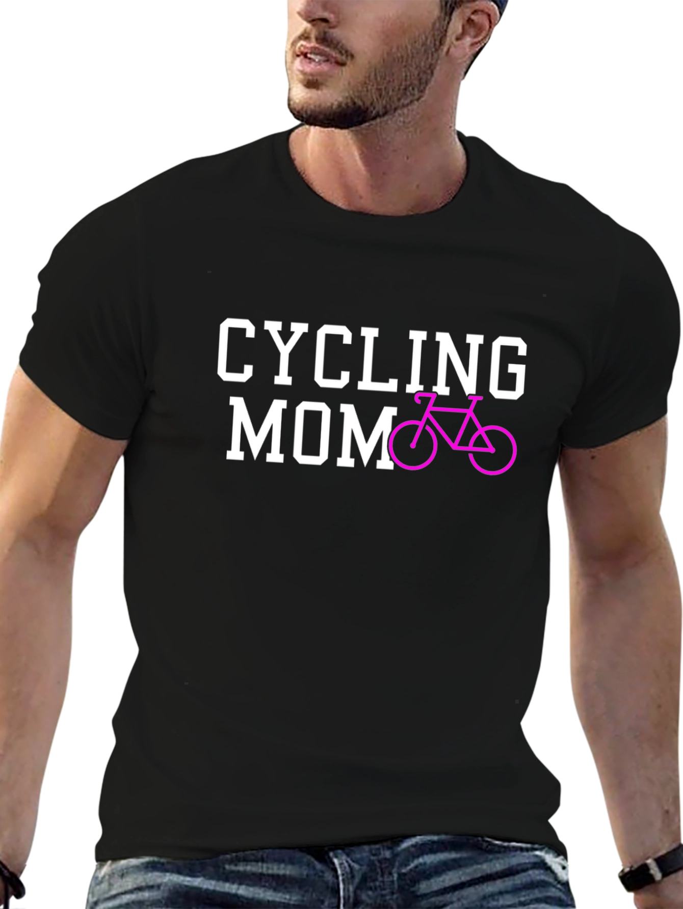 Cycling Mom Graphic Tee - Black