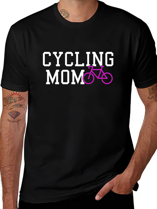 Cycling Mom Graphic Tee - Black