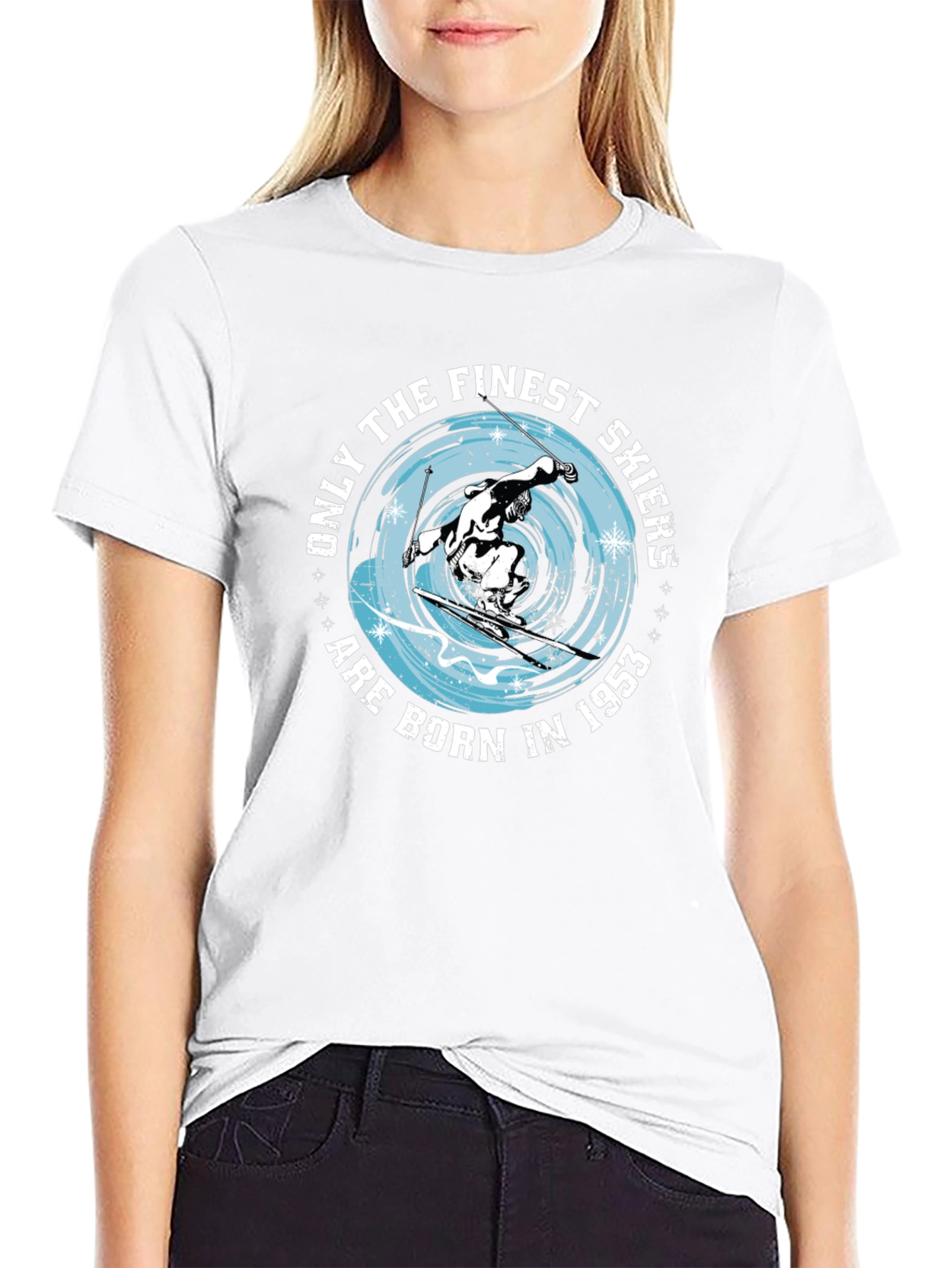 Finest Skiers Born in 1953 Black T-Shirt