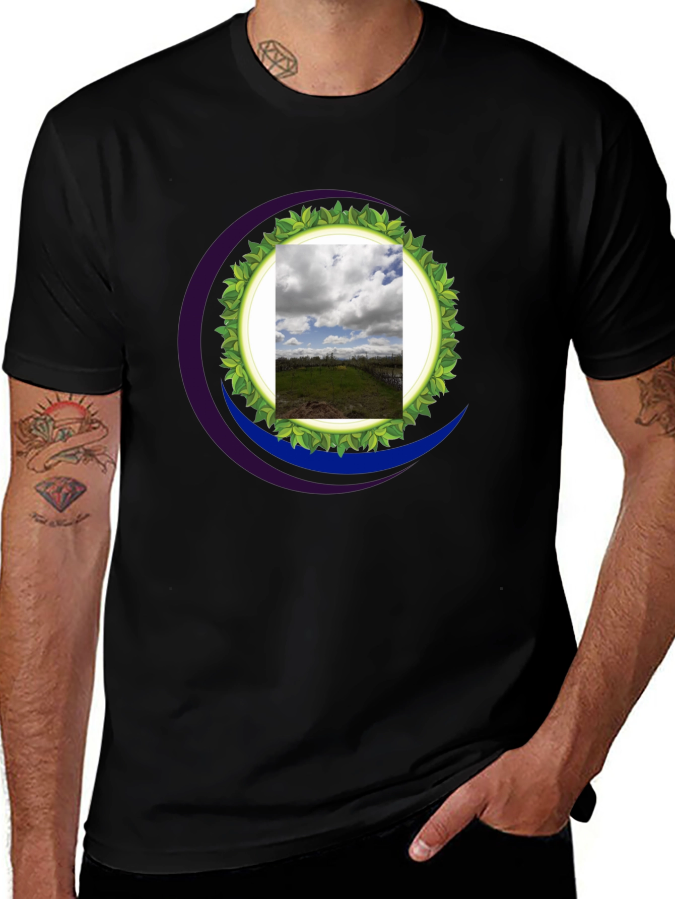 Nature Inspired T-Shirt - Black Cotton Blend