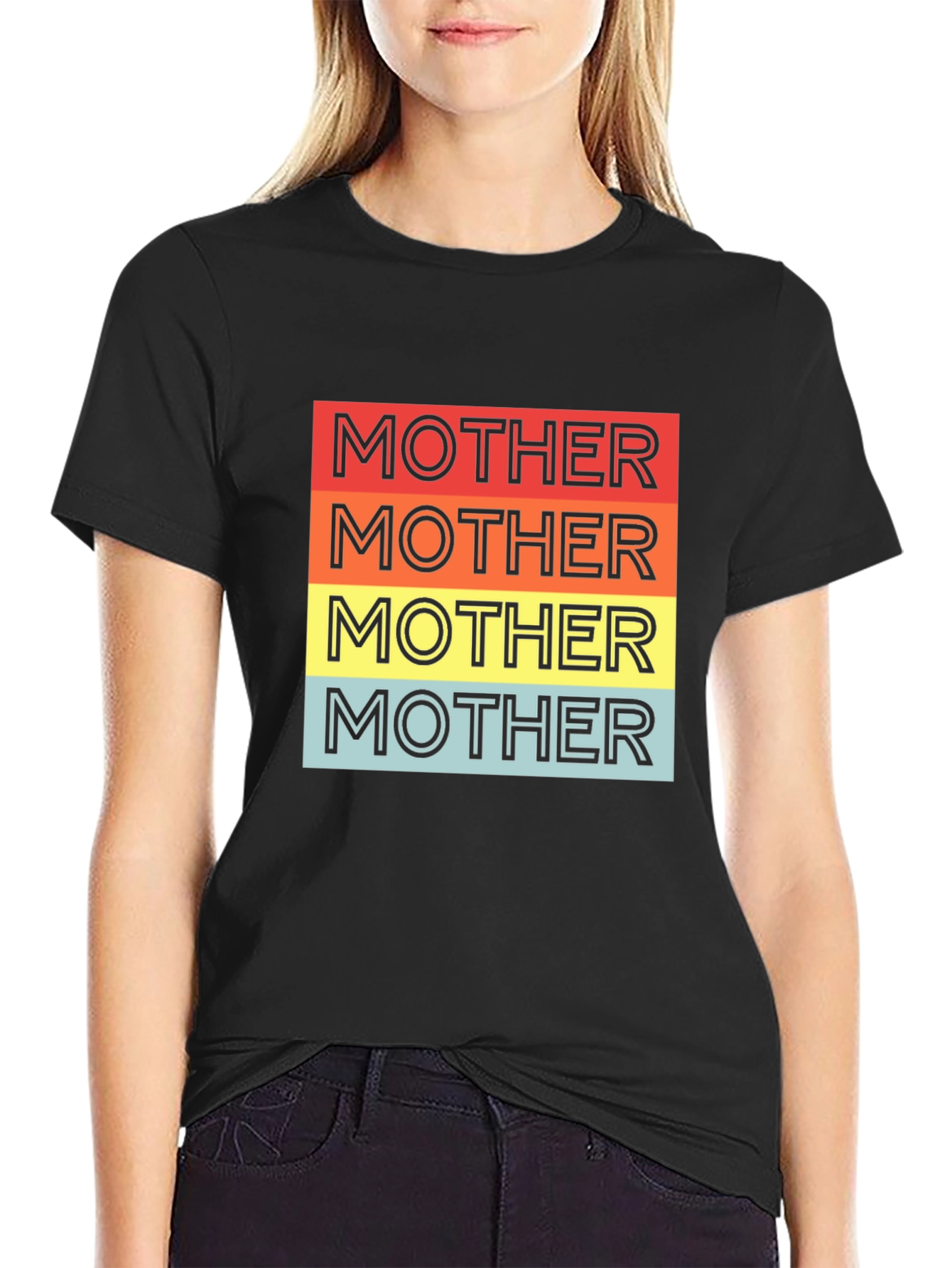 Retro Mother T-Shirt - Black Graphic Tee