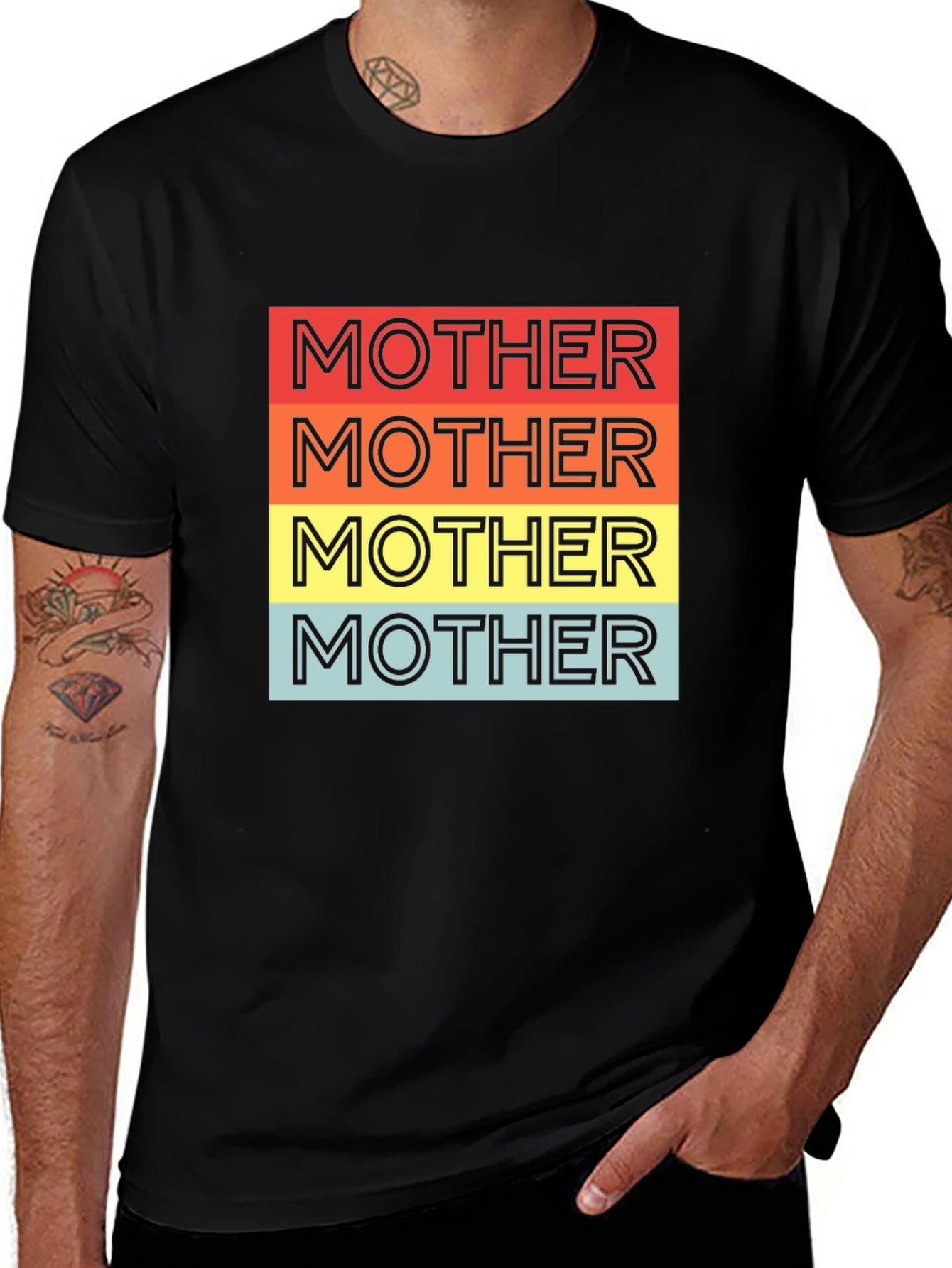 Retro Mother T-Shirt - Black Graphic Tee