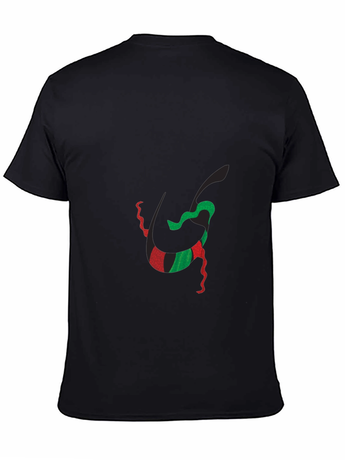 Abstract Kwanzaa-Inspired Graphic Black Tee