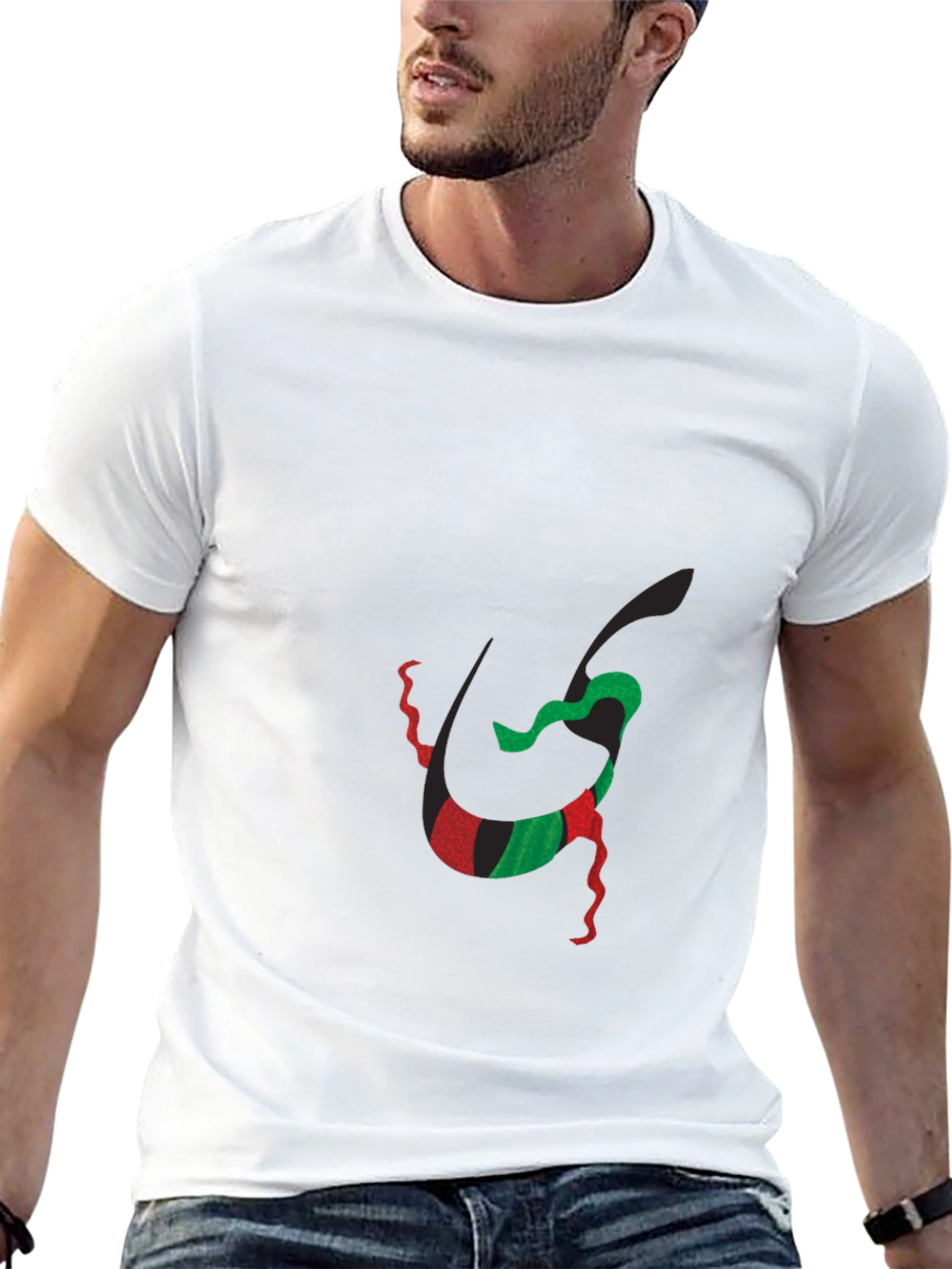 Abstract Kwanzaa-Inspired Graphic Black Tee