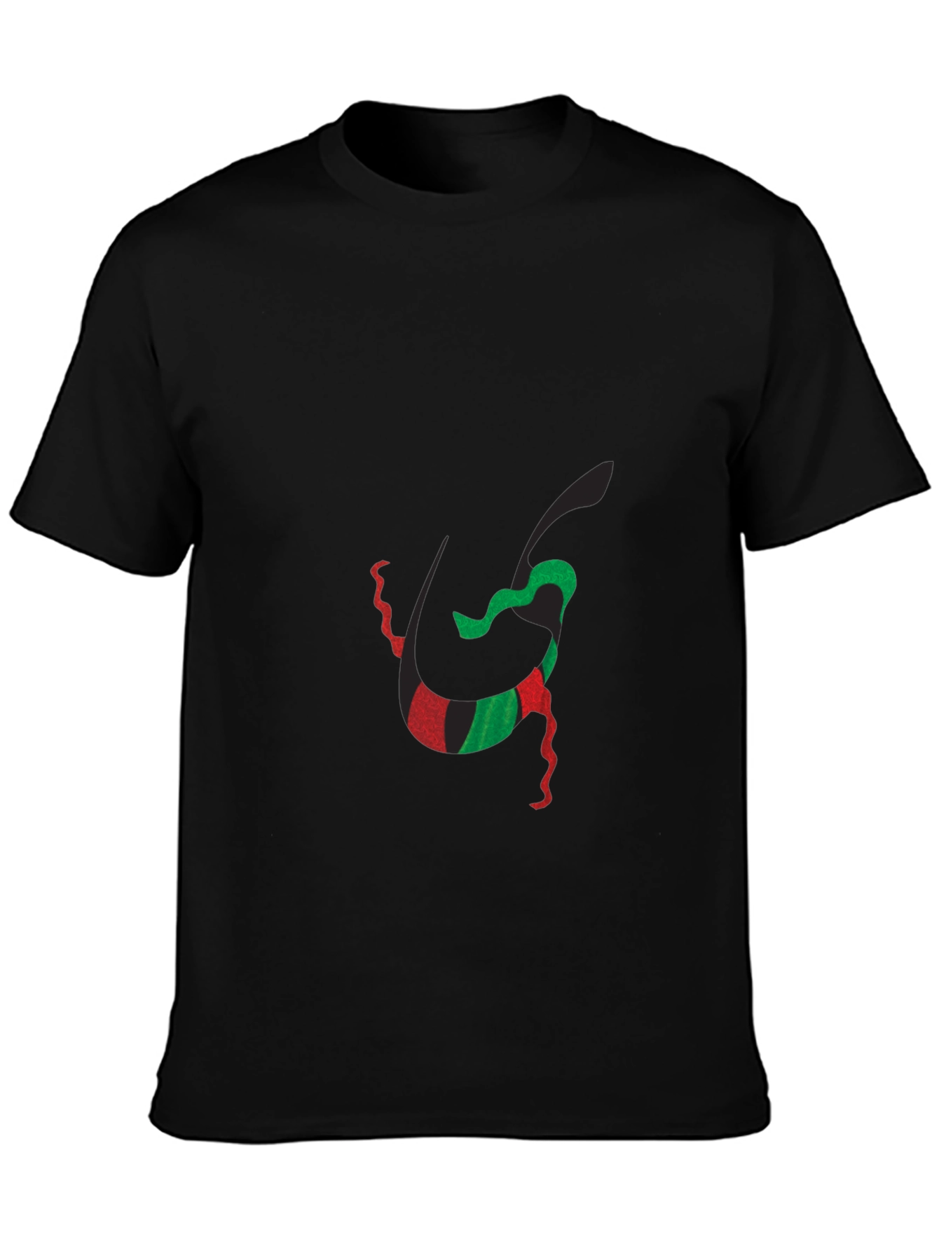 Abstract Kwanzaa-Inspired Graphic Black Tee