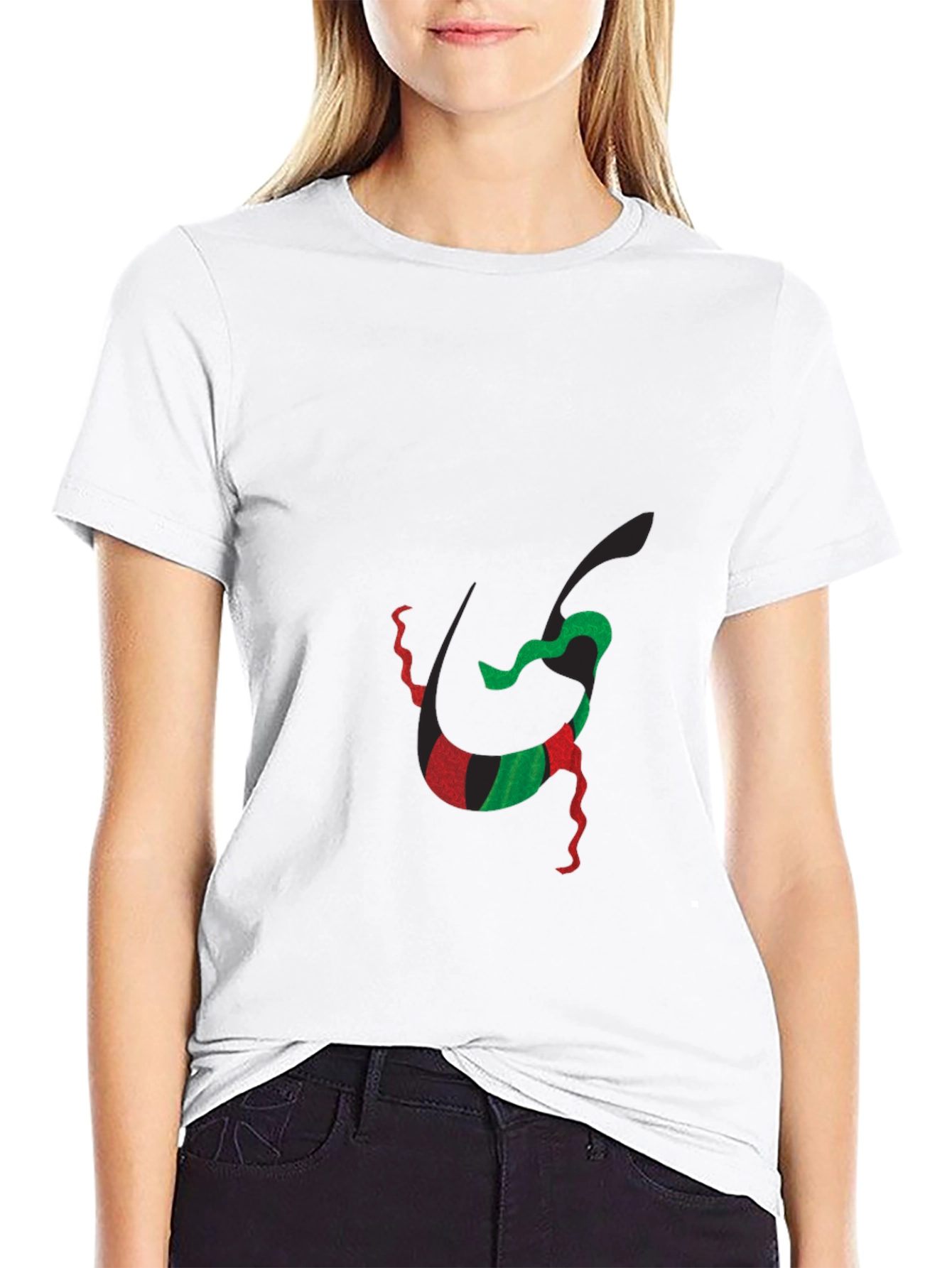 Abstract Kwanzaa-Inspired Graphic Black Tee
