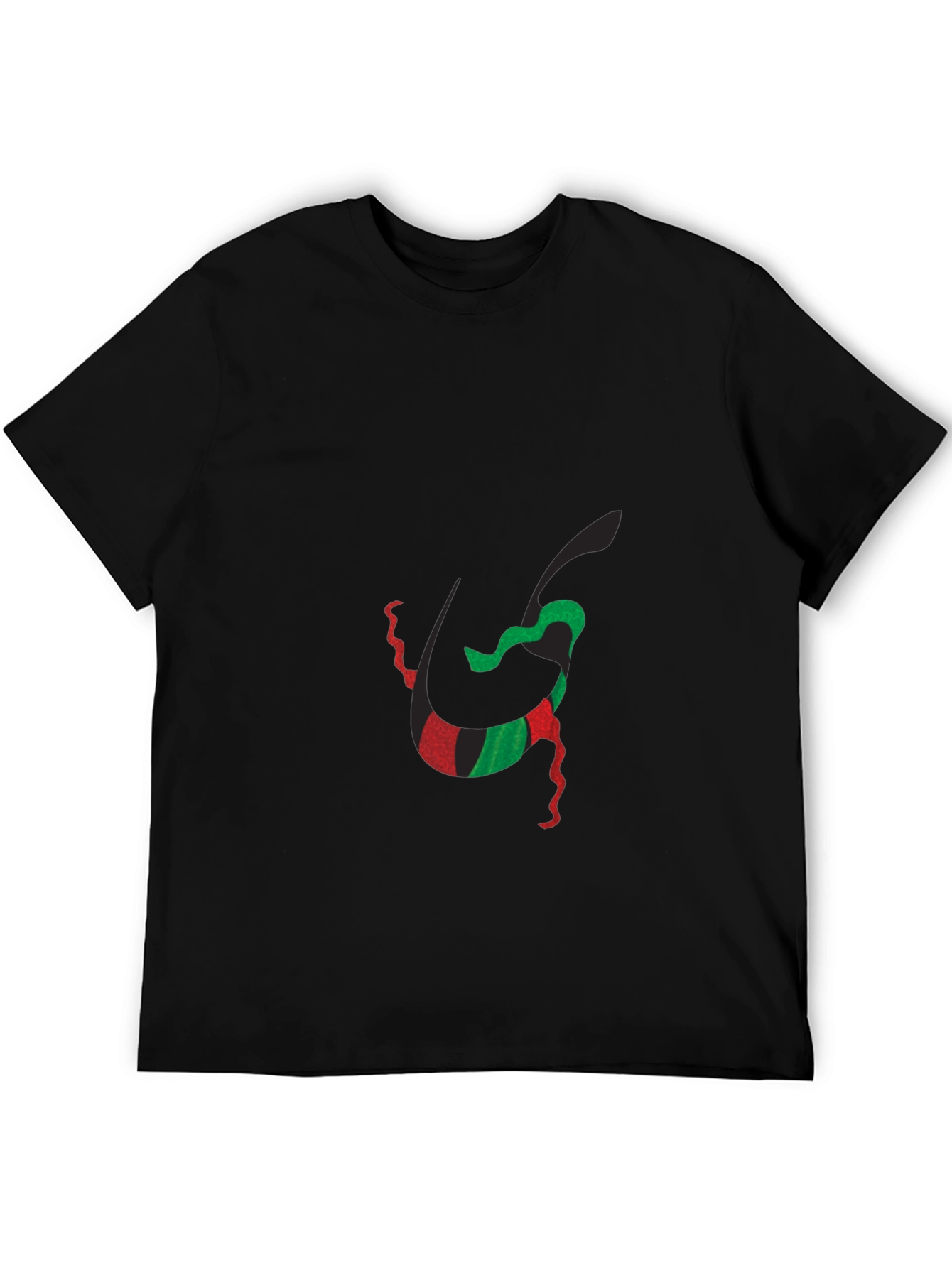 Abstract Kwanzaa-Inspired Graphic Black Tee