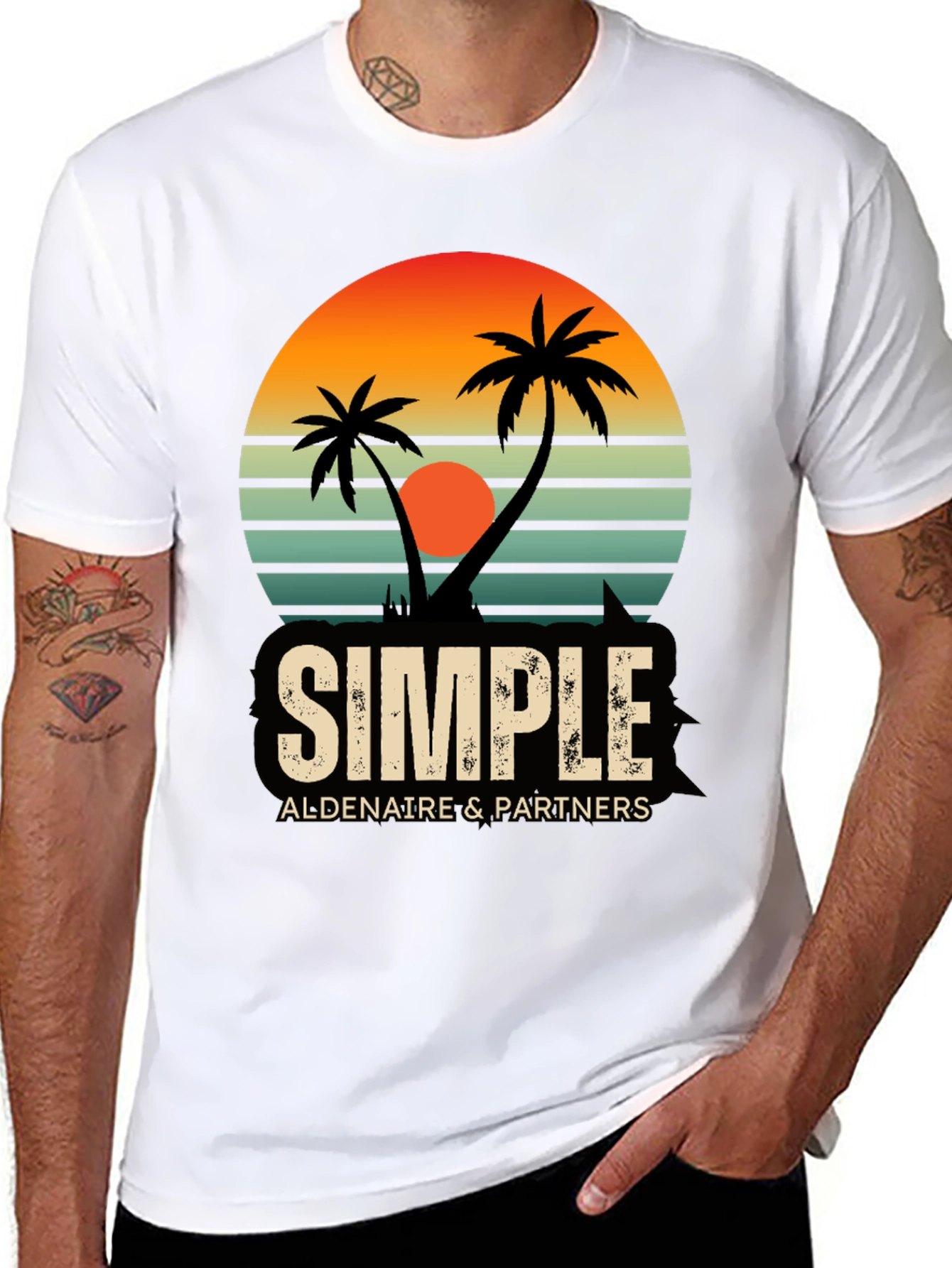 Retro Sunset Palm Tree T-Shirt