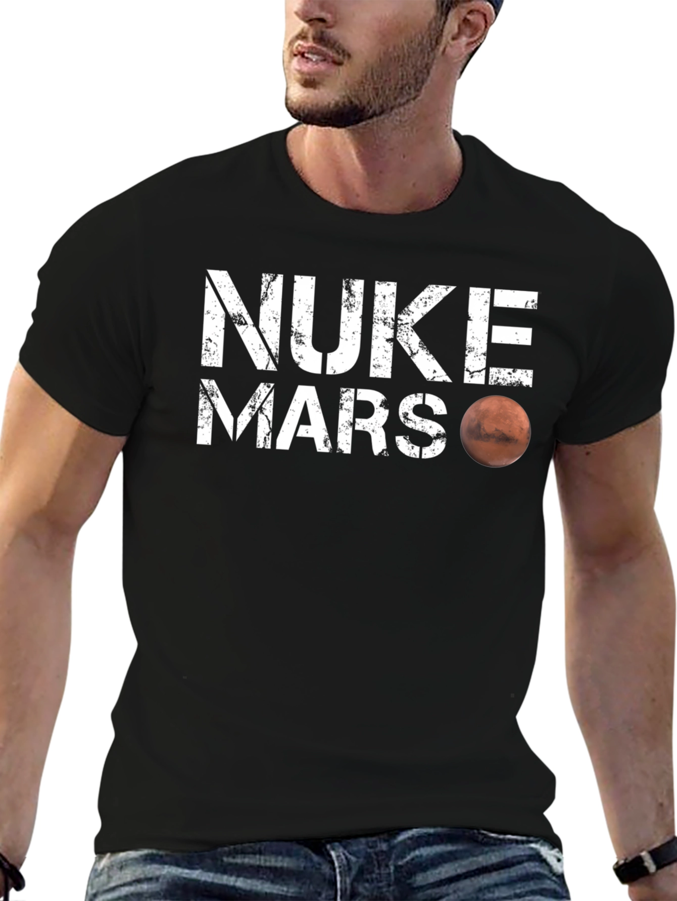 Nuke Mars Graphic T-Shirt - Sci-Fi Humor Tee