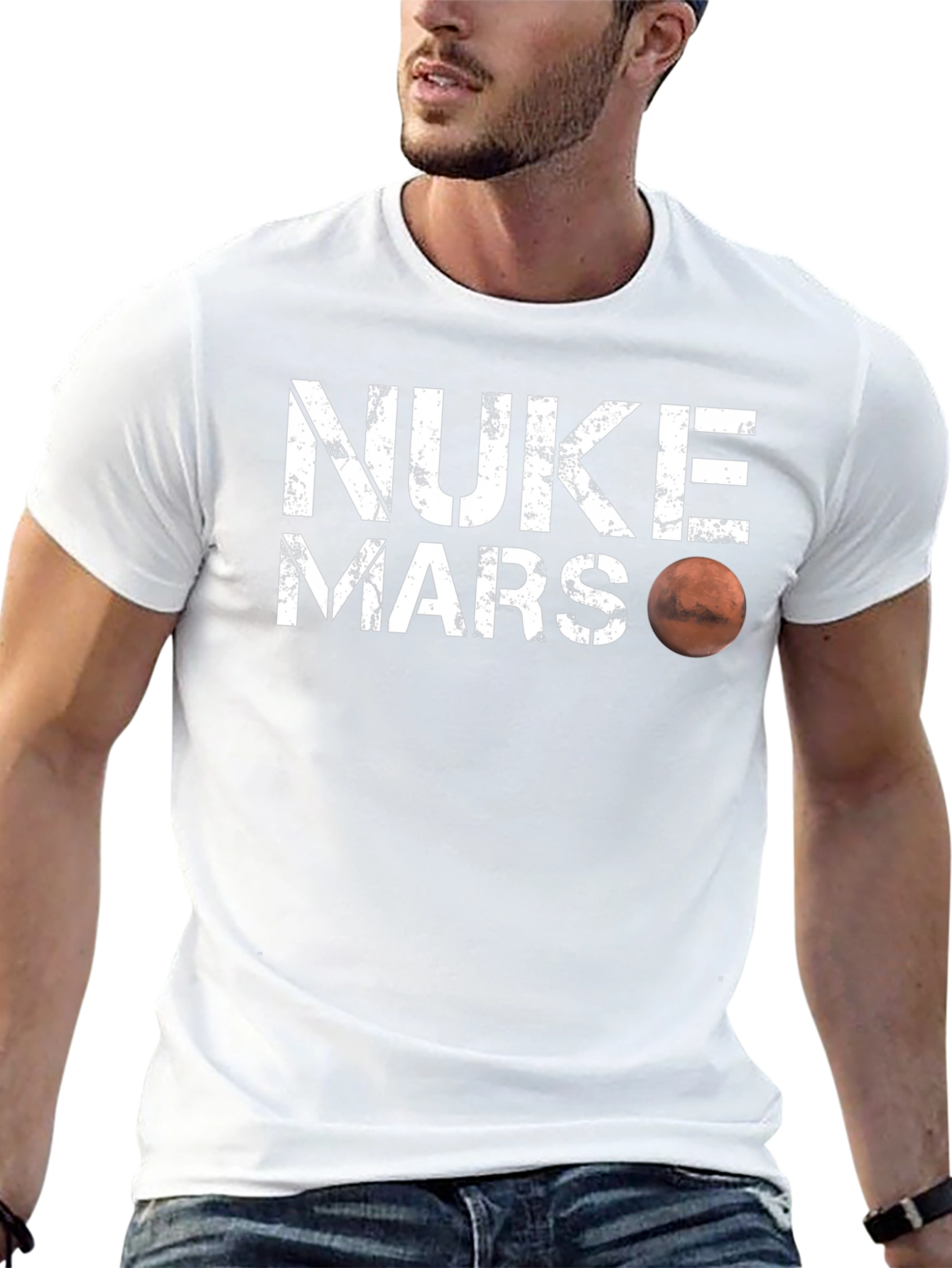 Nuke Mars Graphic T-Shirt - Sci-Fi Humor Tee