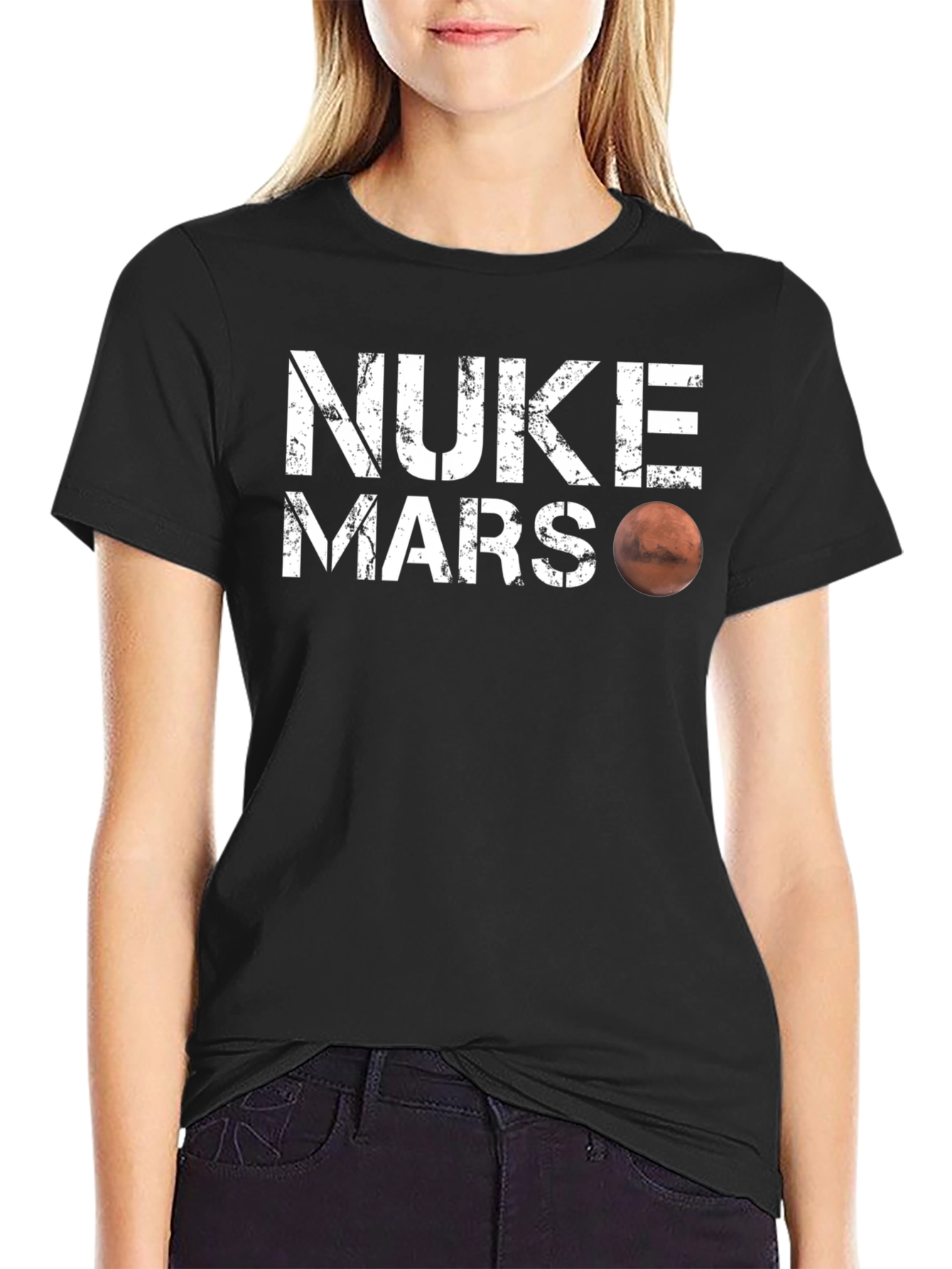 Nuke Mars Graphic T-Shirt - Sci-Fi Humor Tee