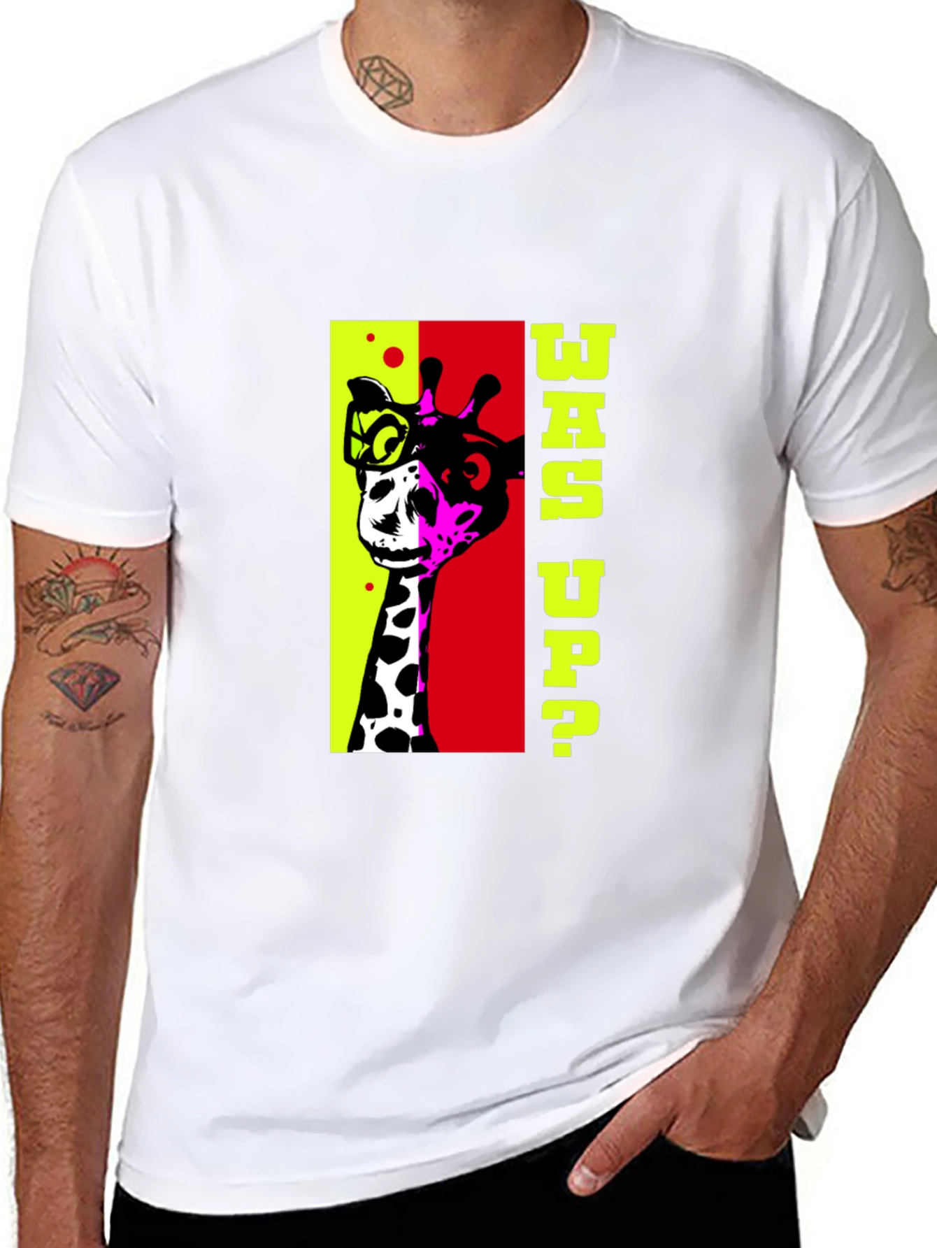 Cool Giraffe Graphic Tee - Mens Black T-Shirt