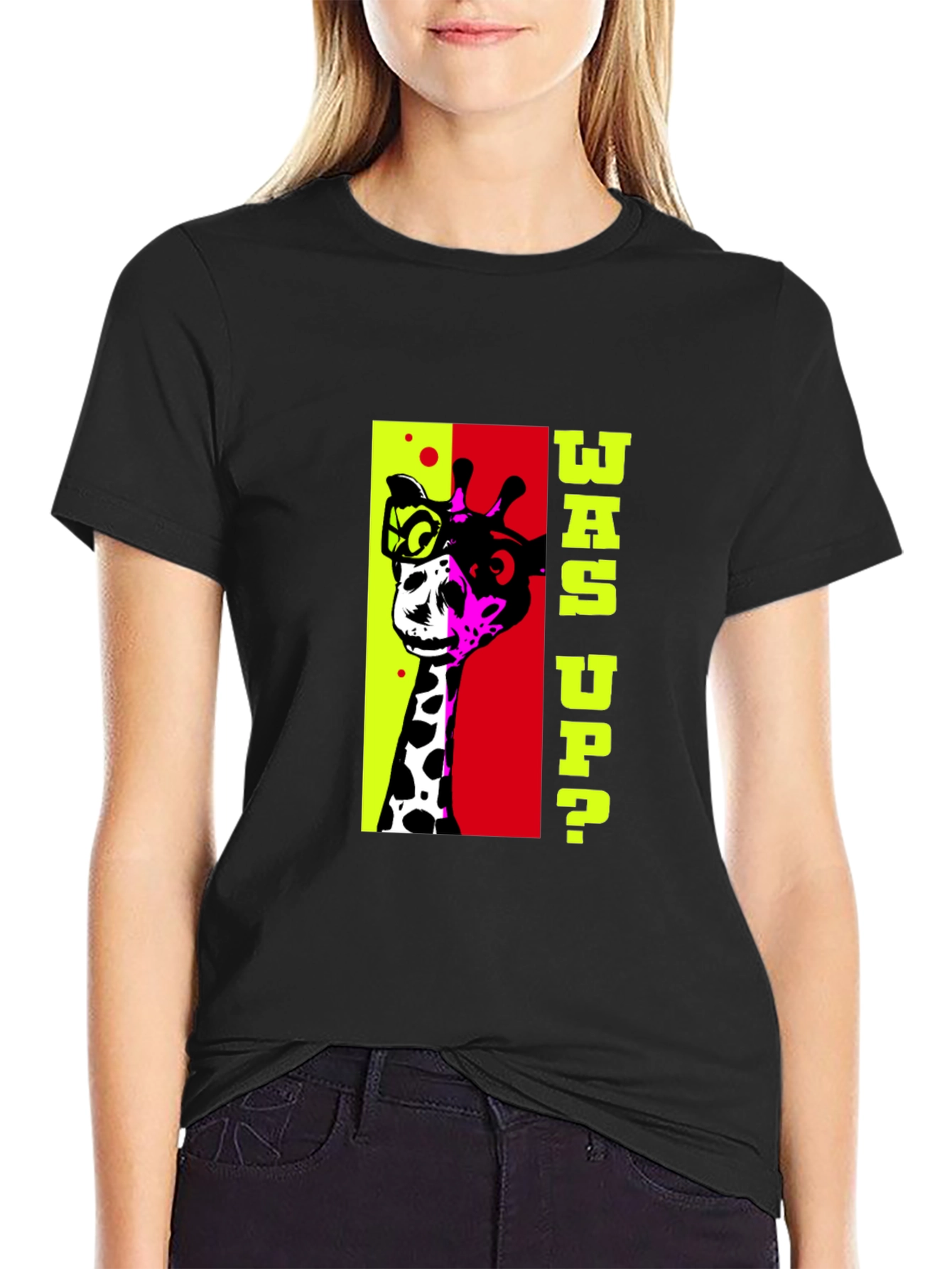 Cool Giraffe Graphic Tee - Mens Black T-Shirt