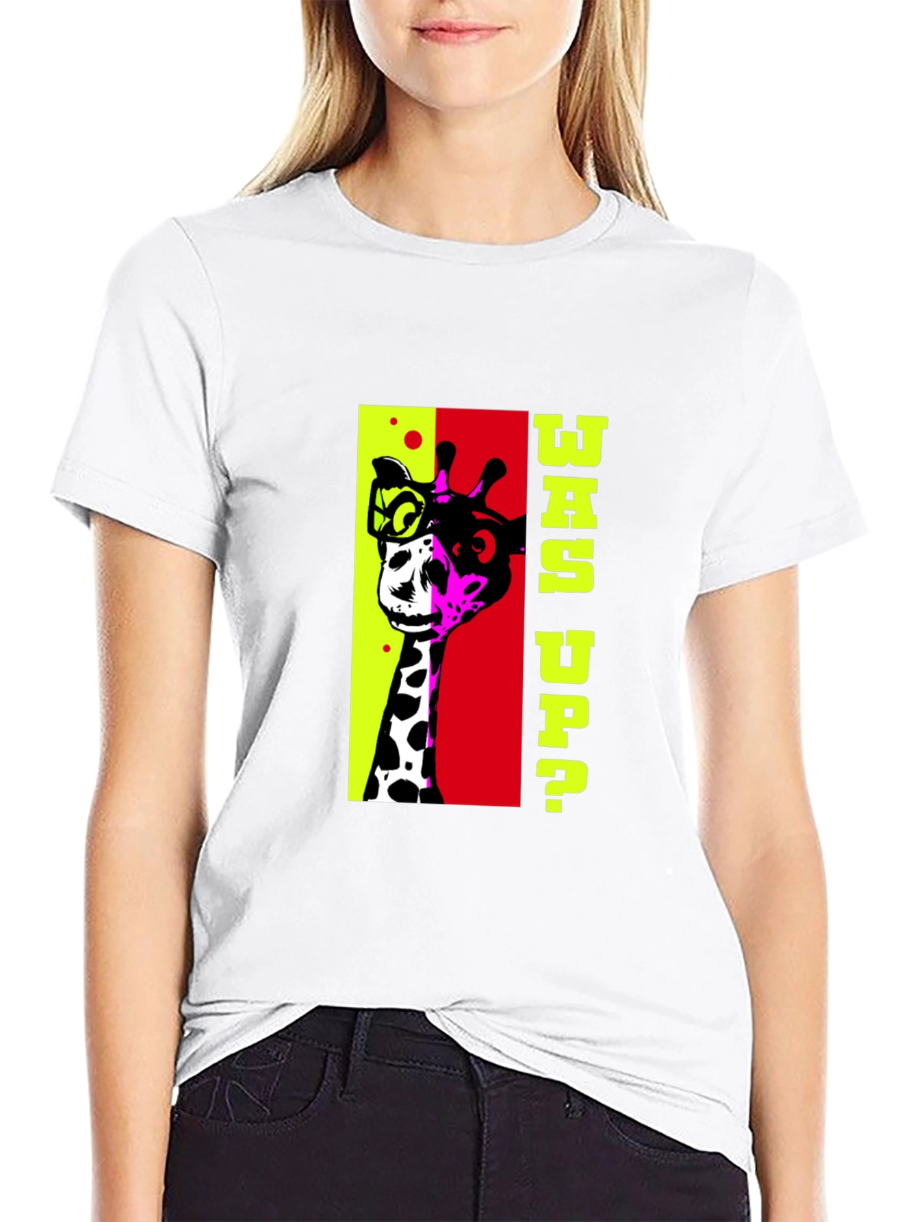 Cool Giraffe Graphic Tee - Mens Black T-Shirt