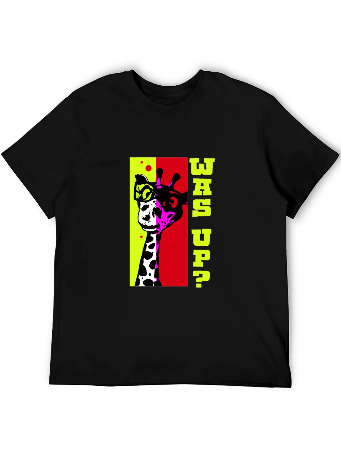 Cool Giraffe Graphic Tee - Mens Black T-Shirt
