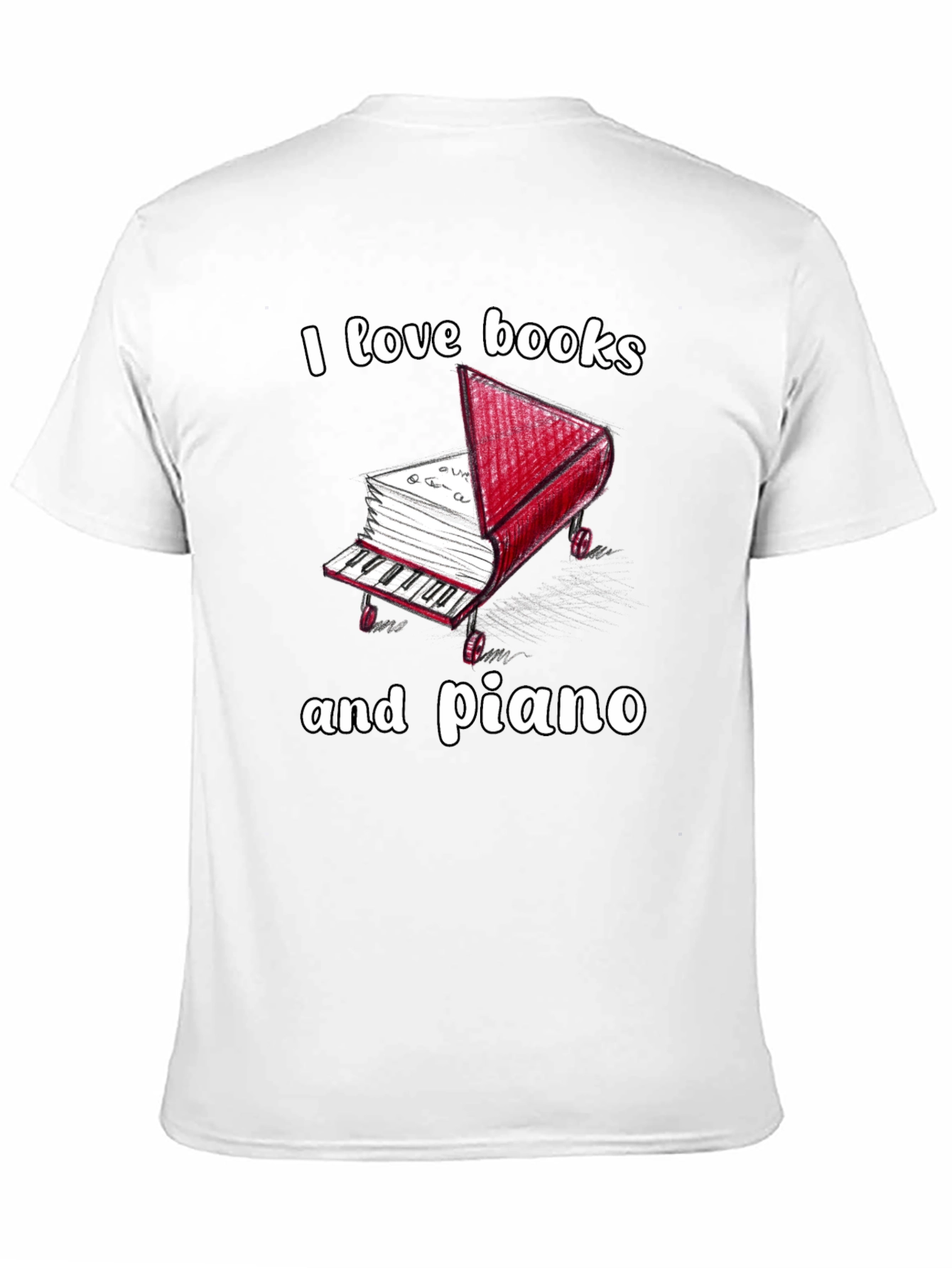 I Love Books and Piano T-Shirt
