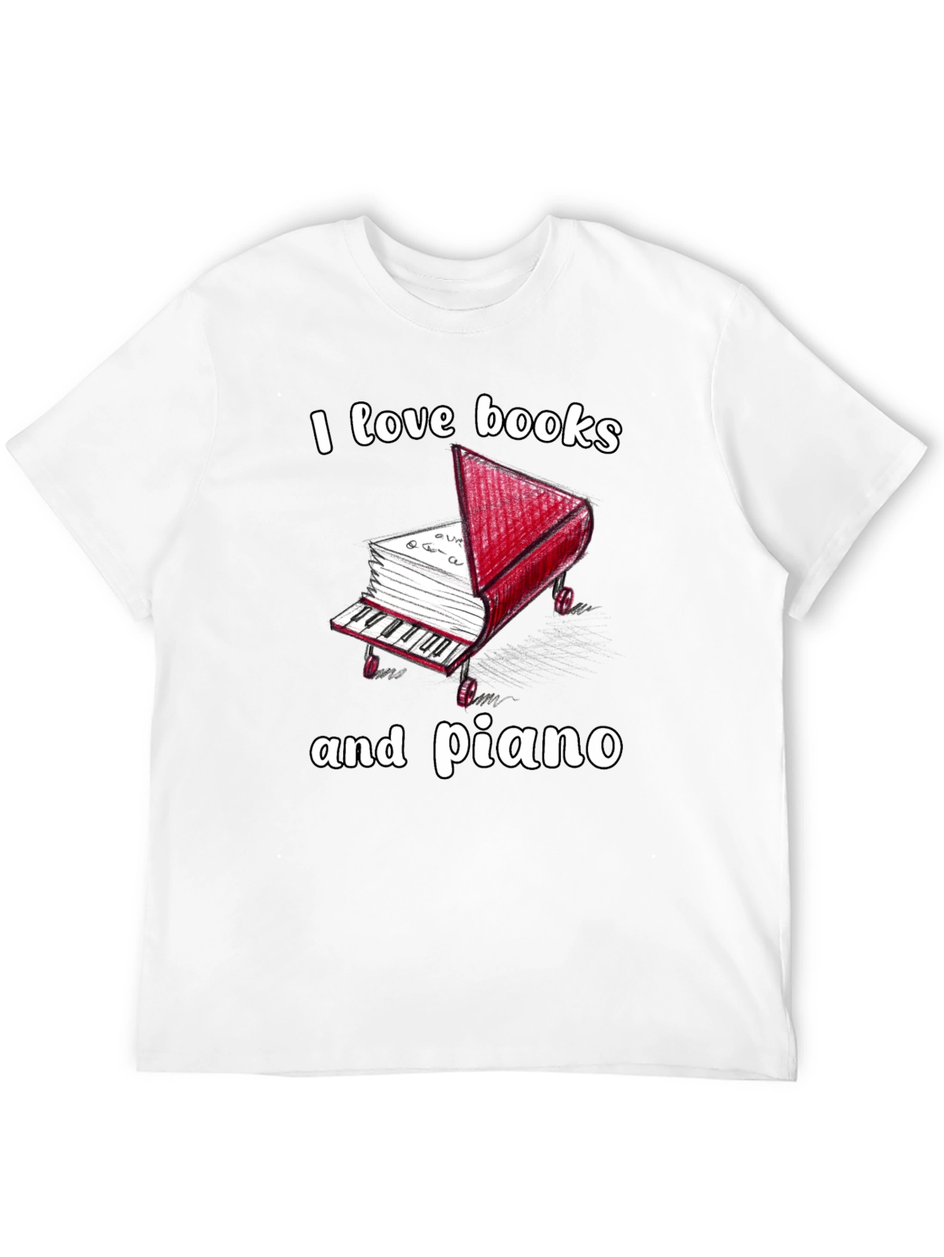 I Love Books and Piano T-Shirt
