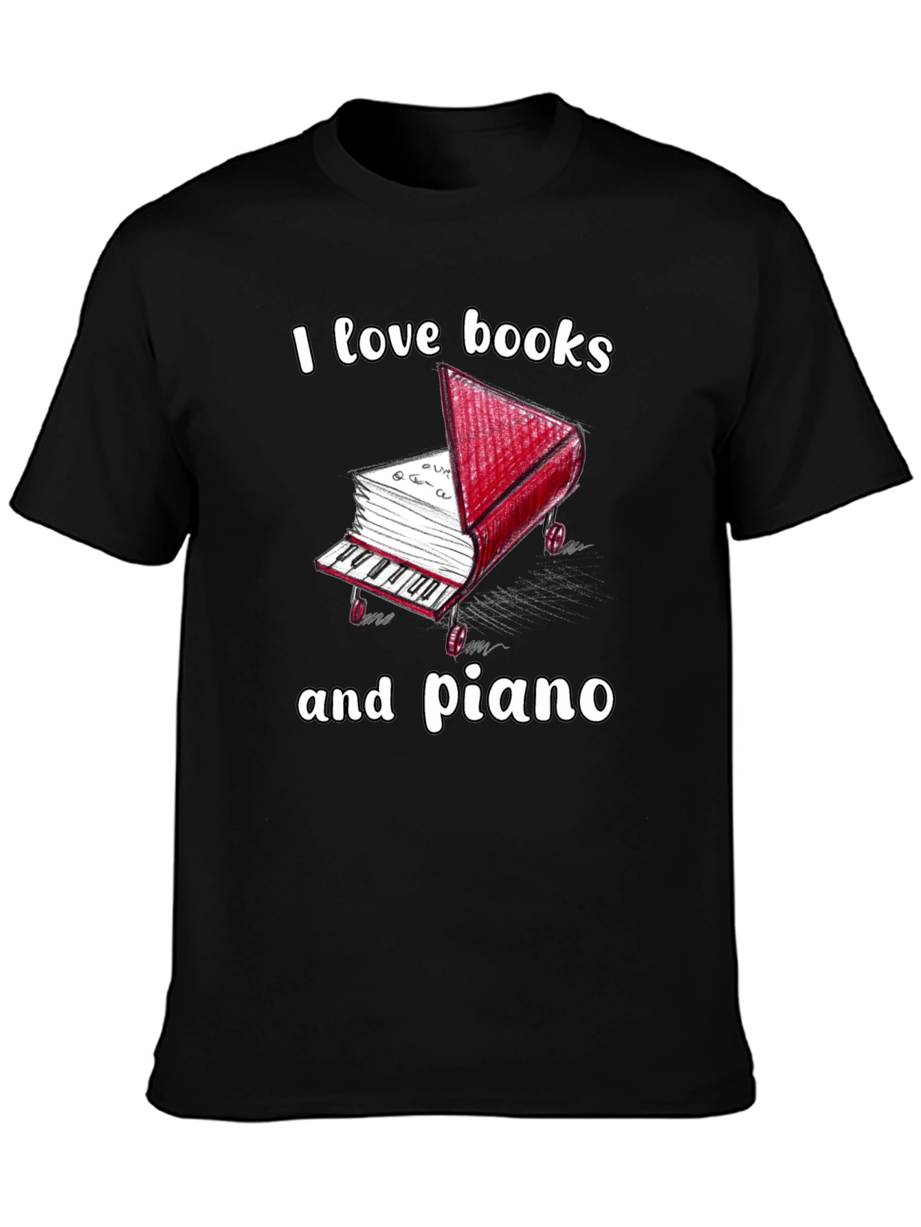 I Love Books and Piano T-Shirt