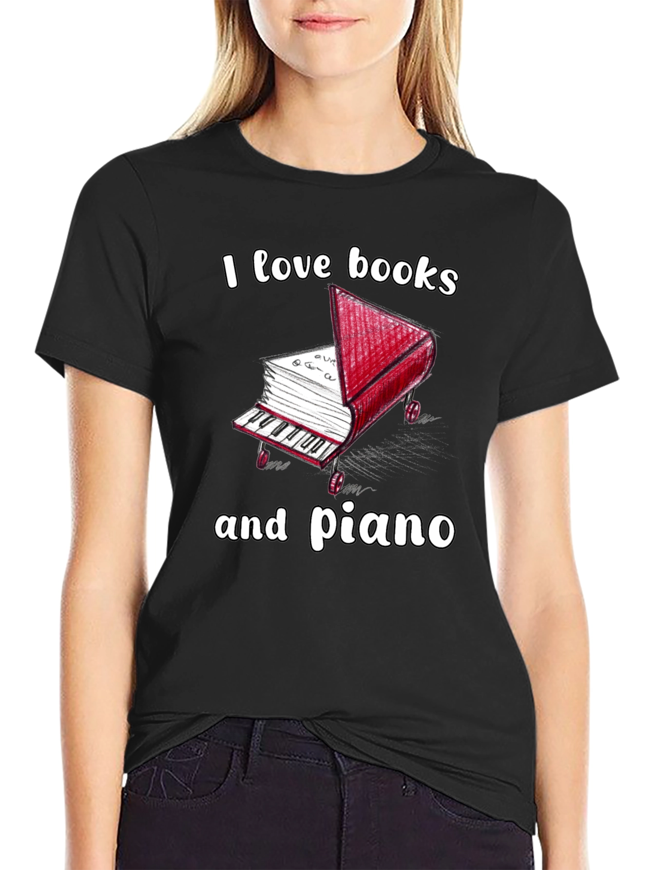 I Love Books and Piano T-Shirt