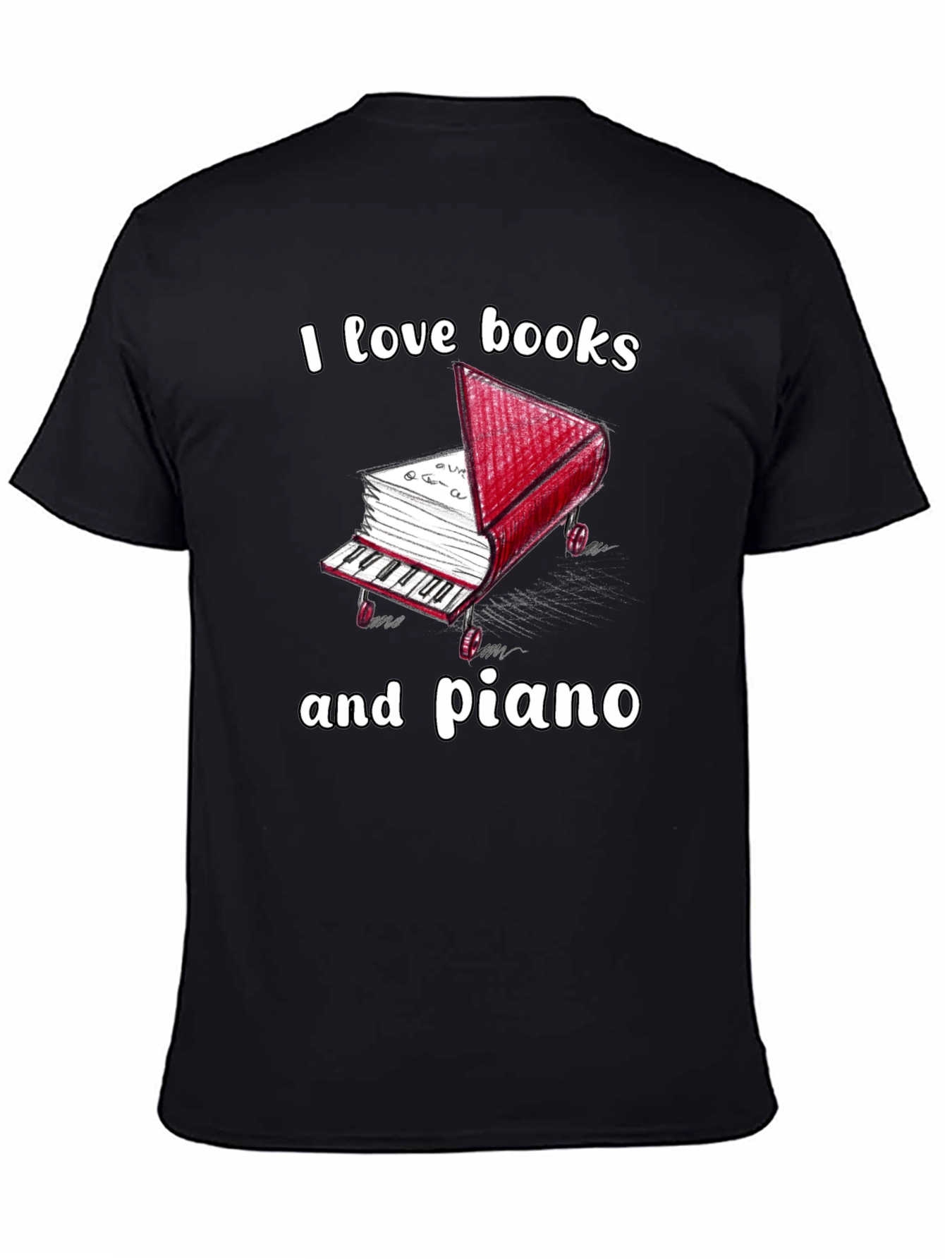 I Love Books and Piano T-Shirt