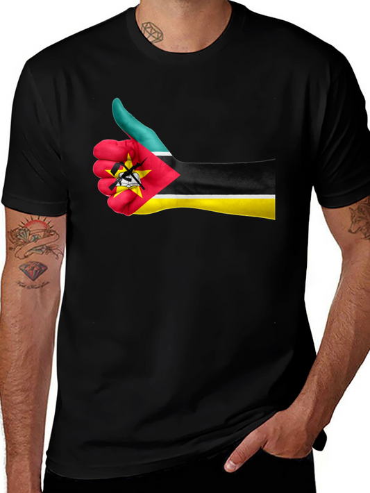 Mozambique Flag Thumb Up Graphic T-Shirt