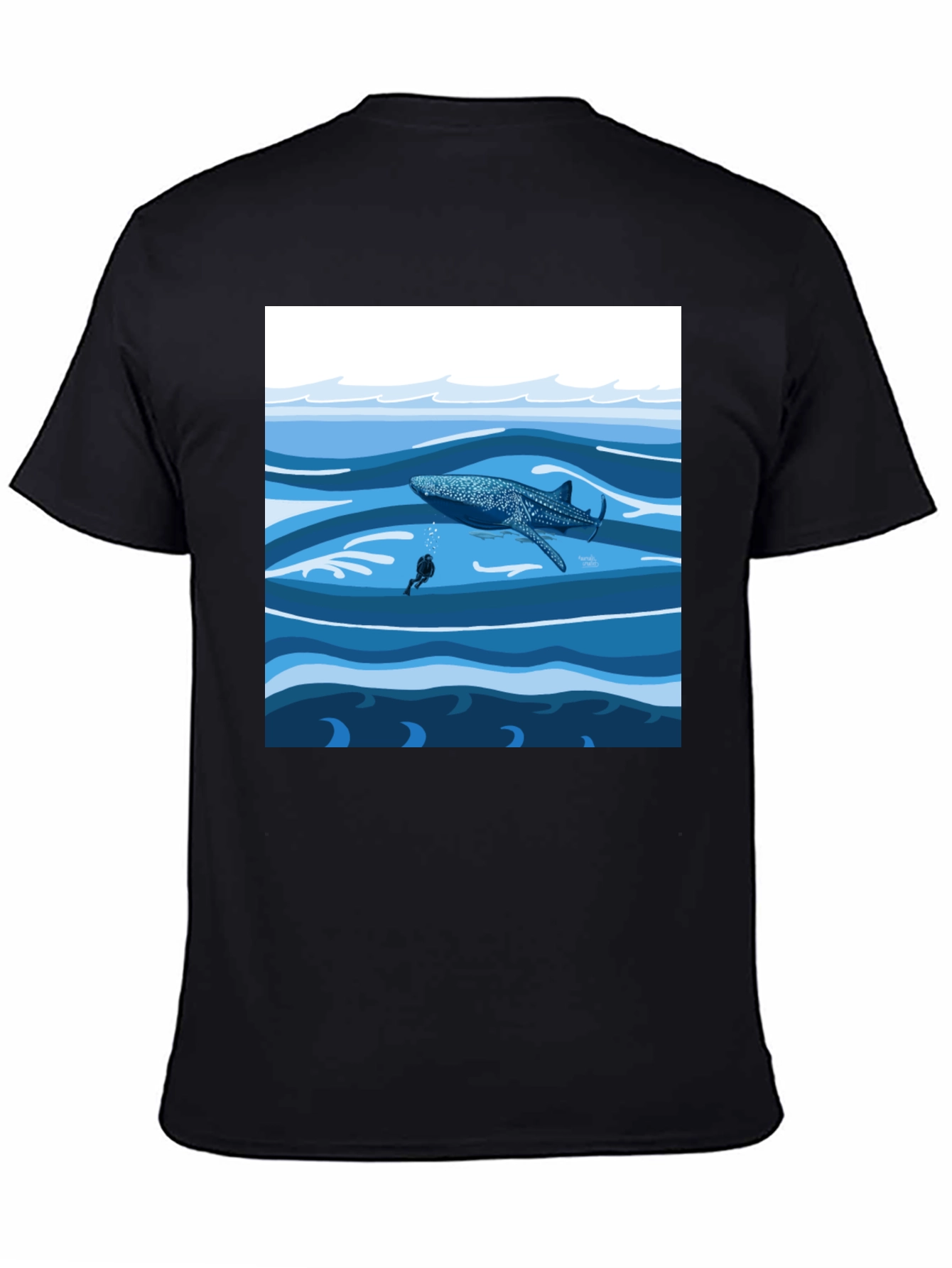 Whale Shark Diver Graphic Tee - Ocean Adventure Shirt