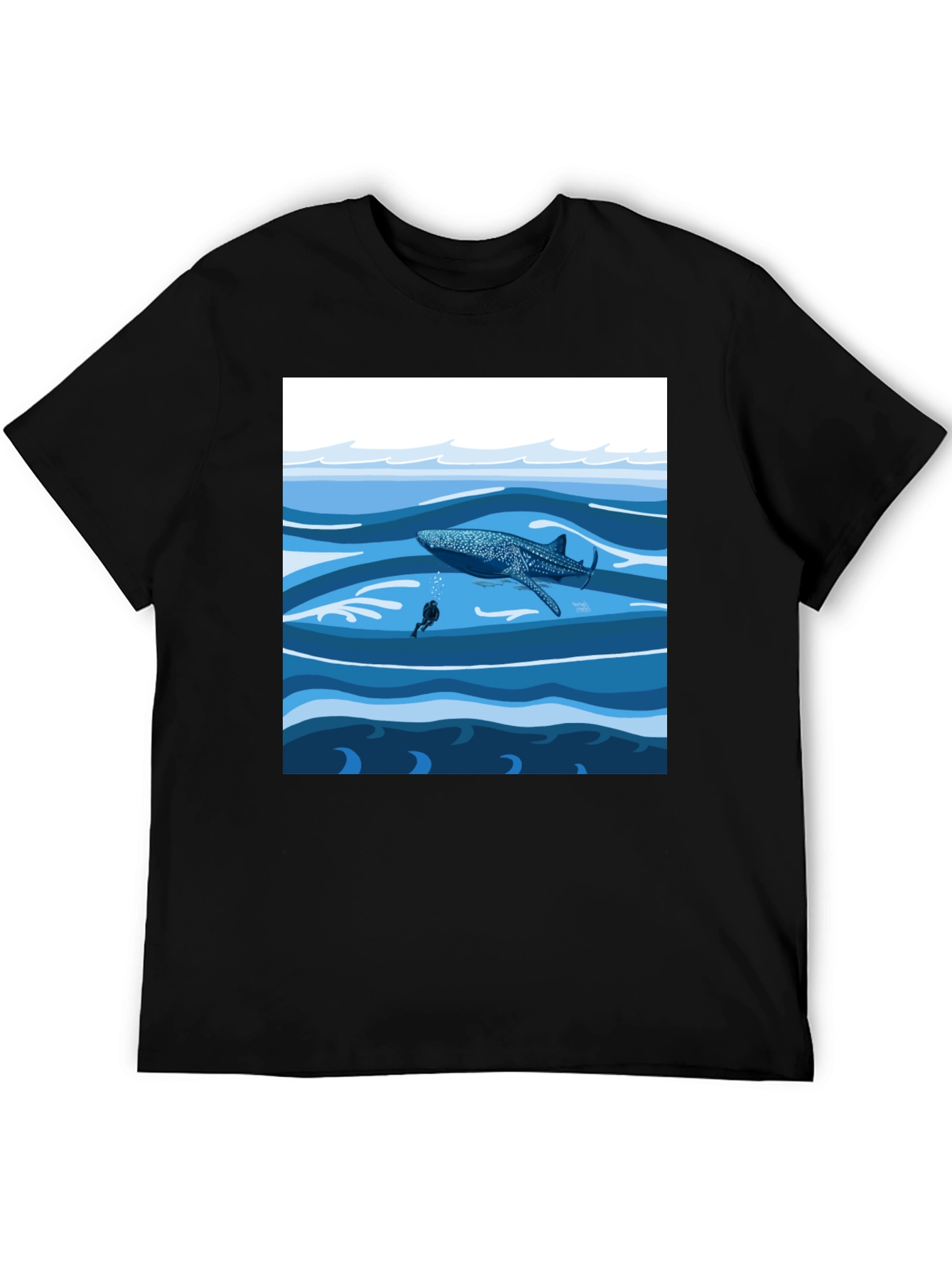 Whale Shark Diver Graphic Tee - Ocean Adventure Shirt