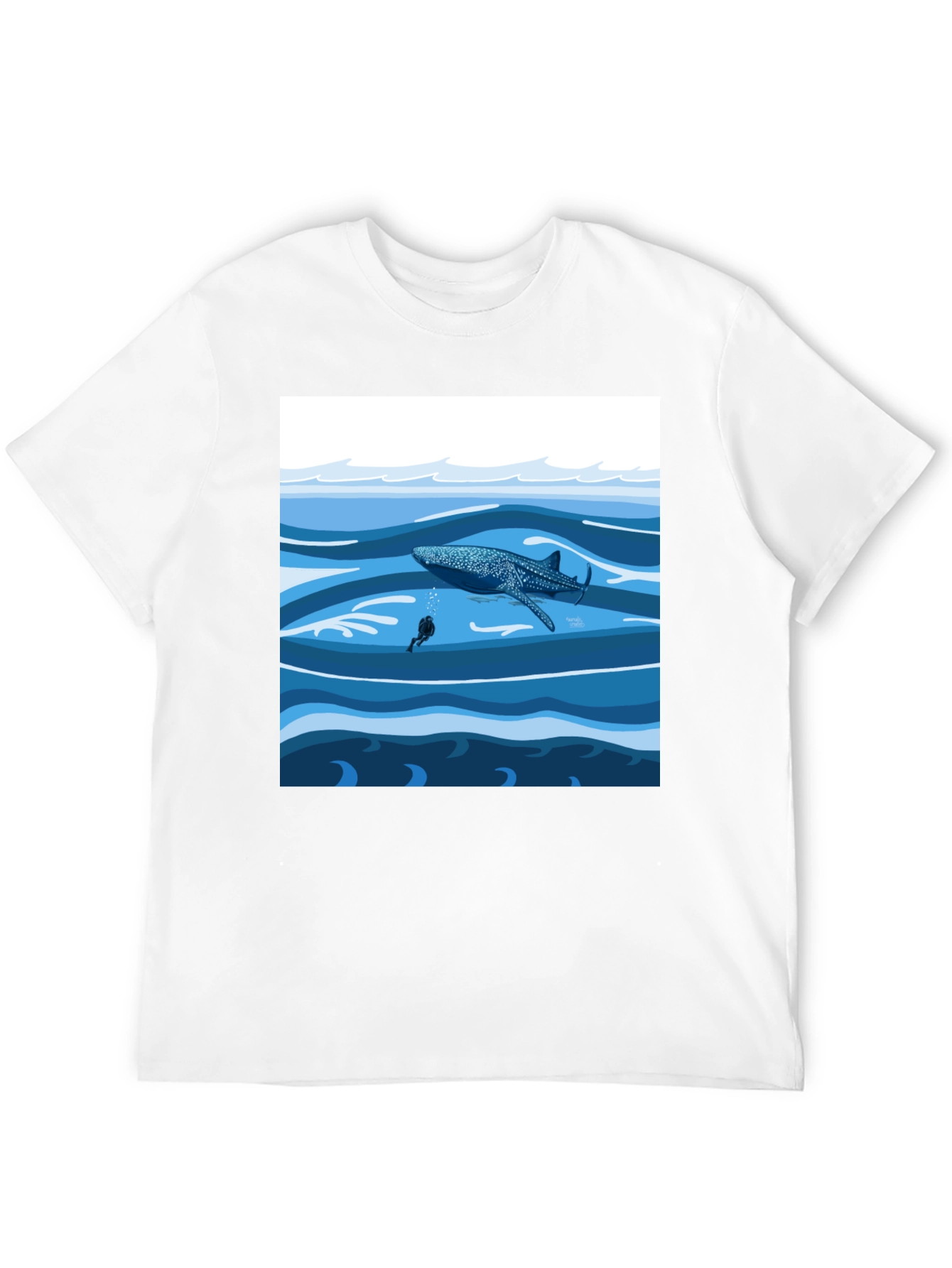 Whale Shark Diver Graphic Tee - Ocean Adventure Shirt