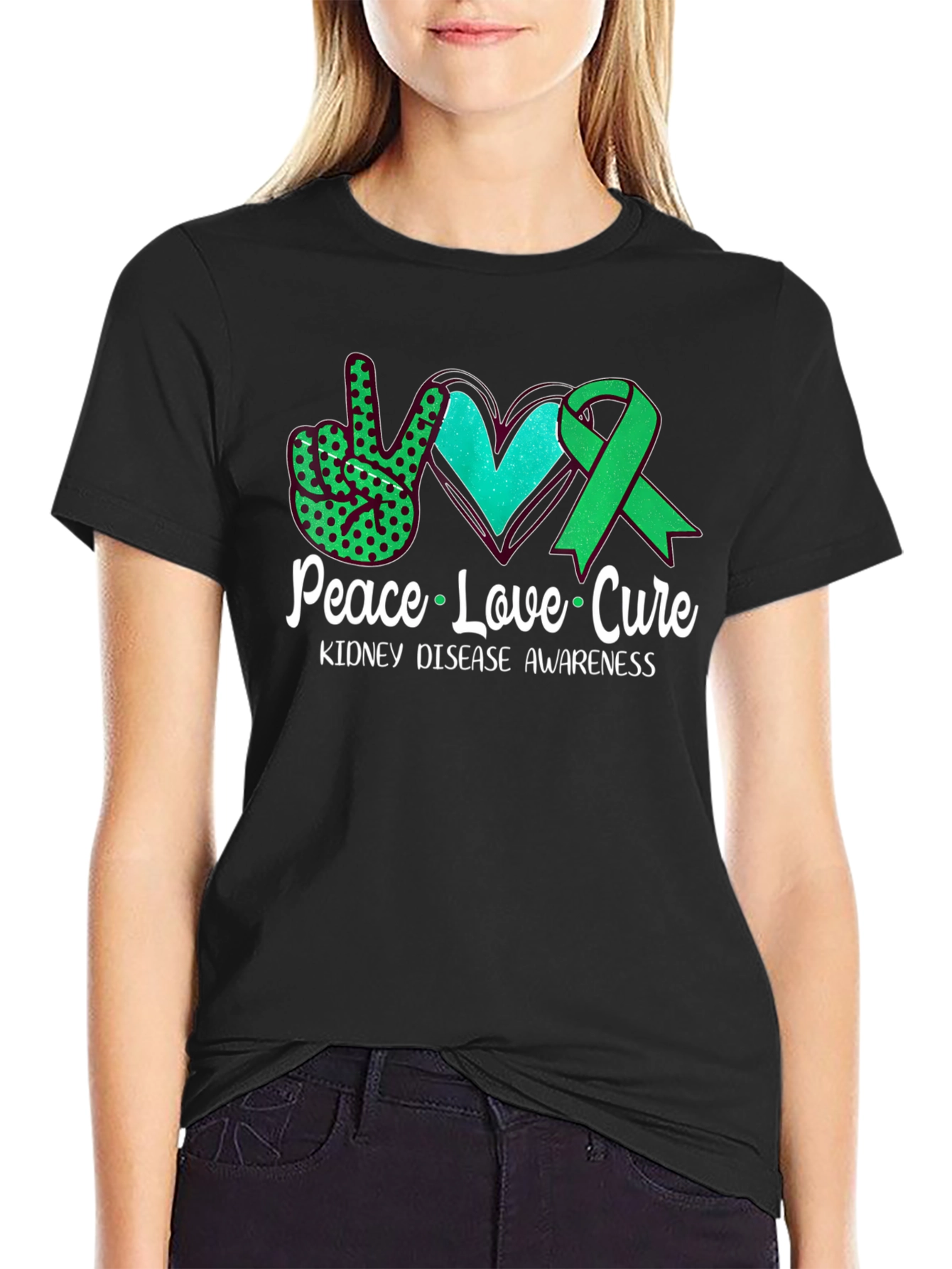 Peace Love Cure Kidney Disease Awareness T-Shirt