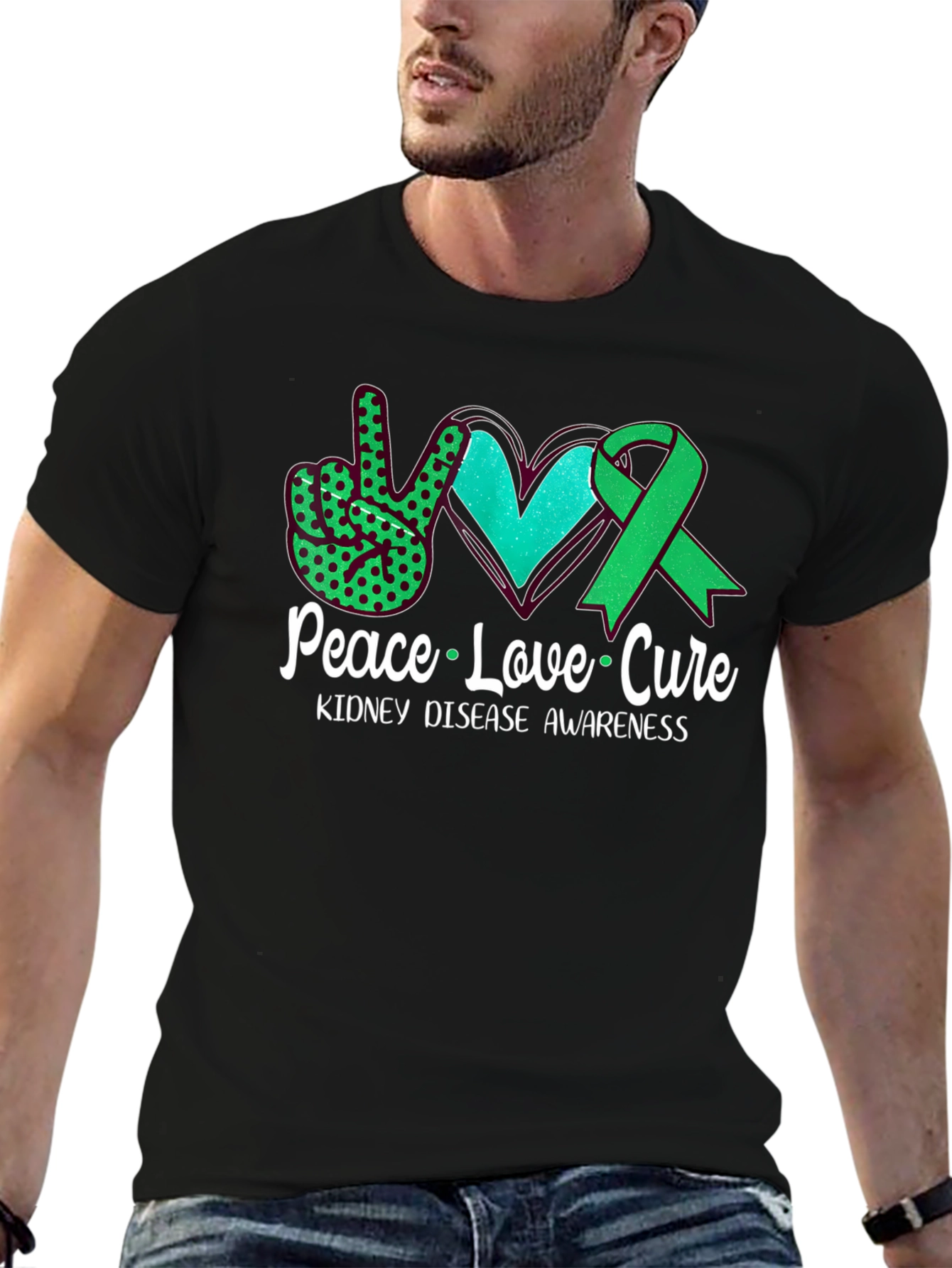 Peace Love Cure Kidney Disease Awareness T-Shirt