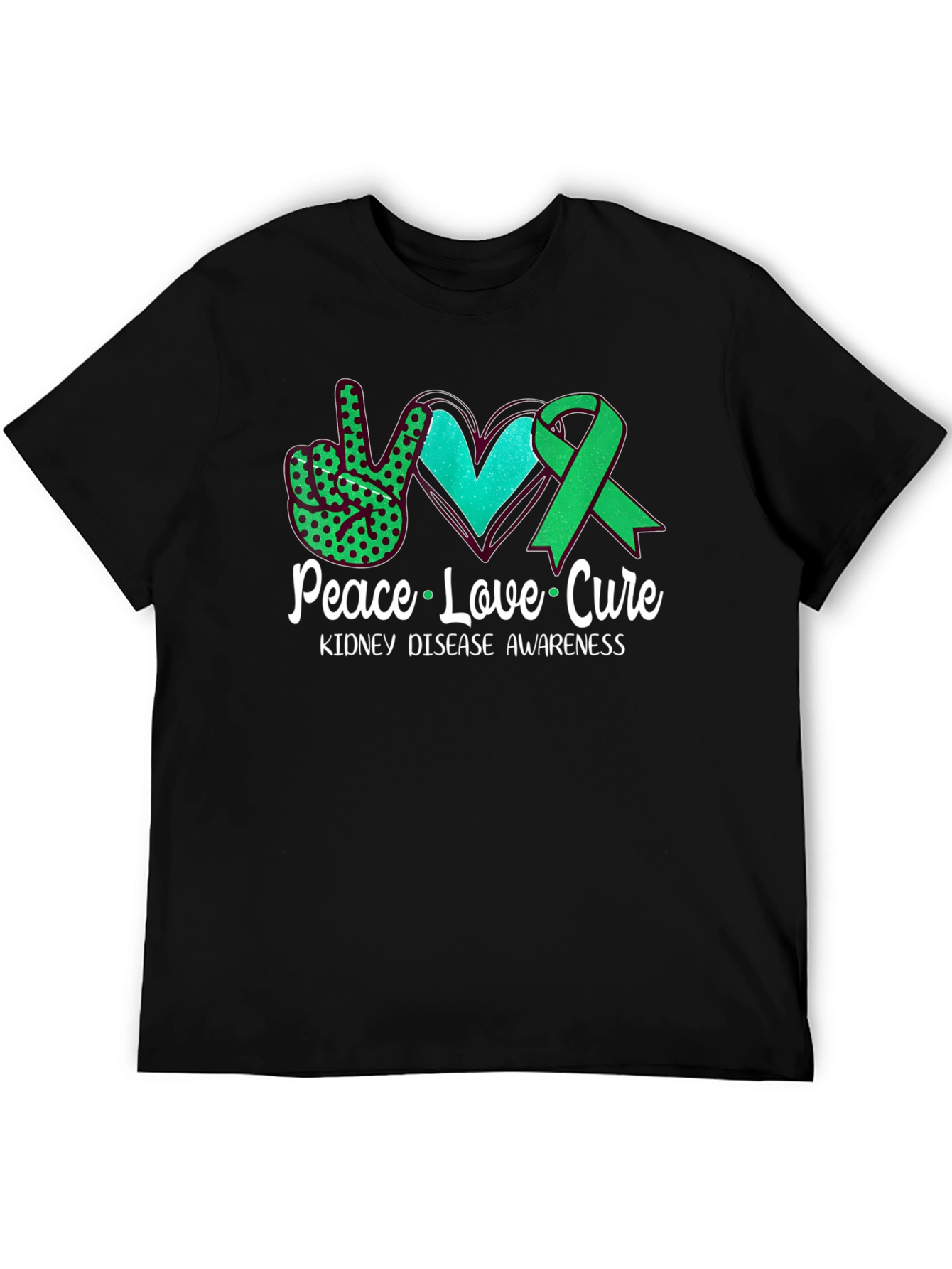 Peace Love Cure Kidney Disease Awareness T-Shirt