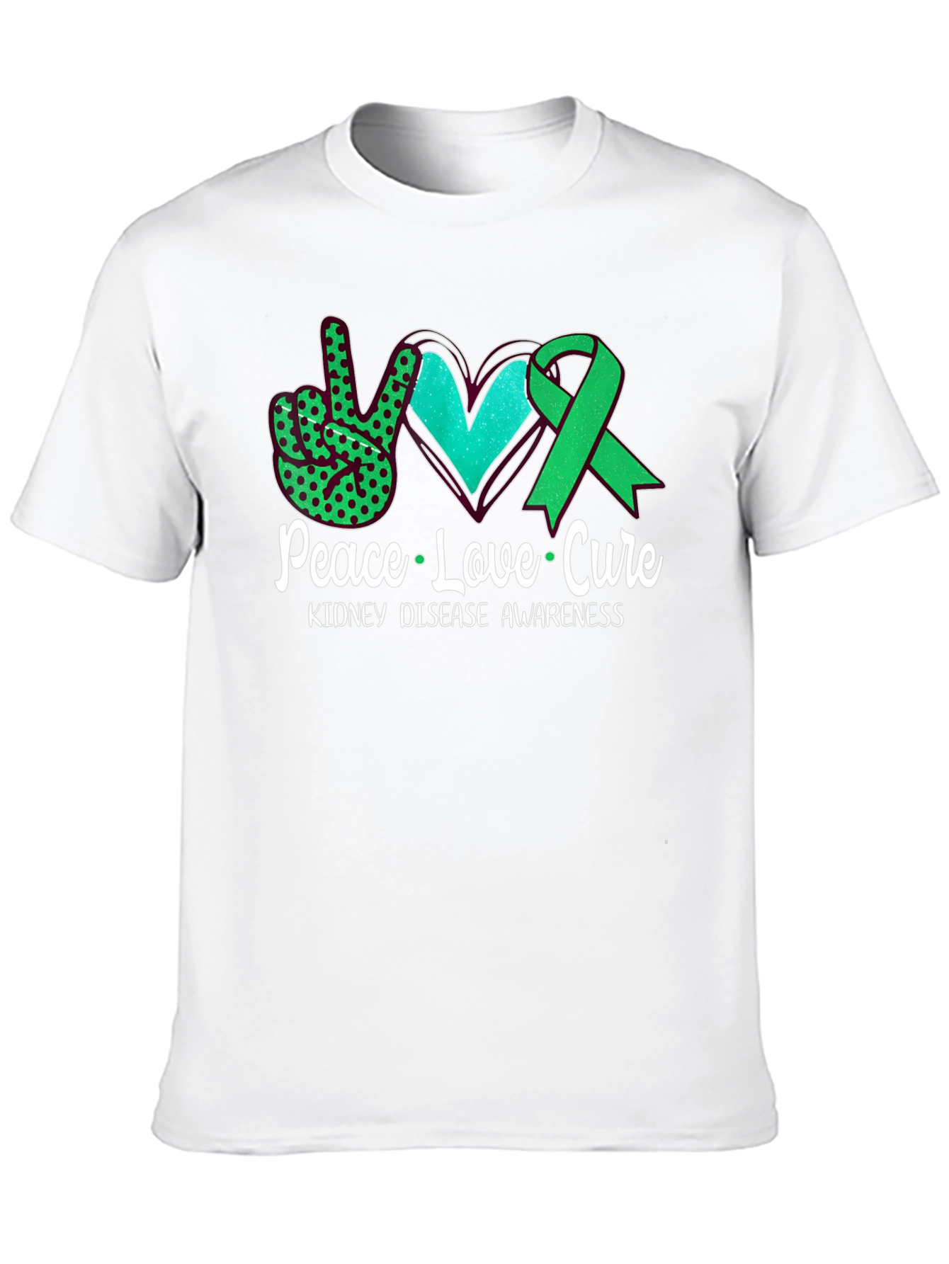 Peace Love Cure Kidney Disease Awareness T-Shirt