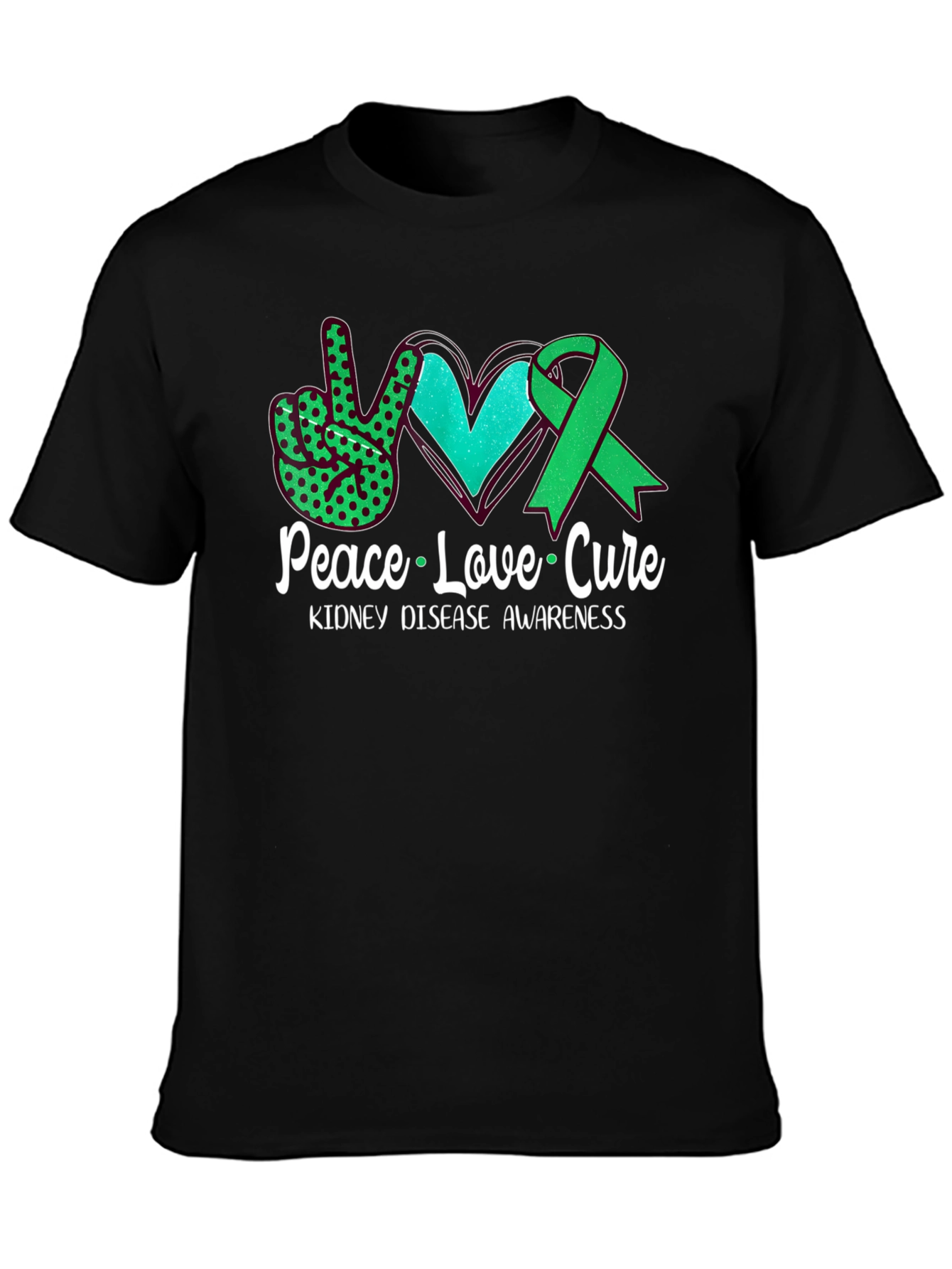 Peace Love Cure Kidney Disease Awareness T-Shirt