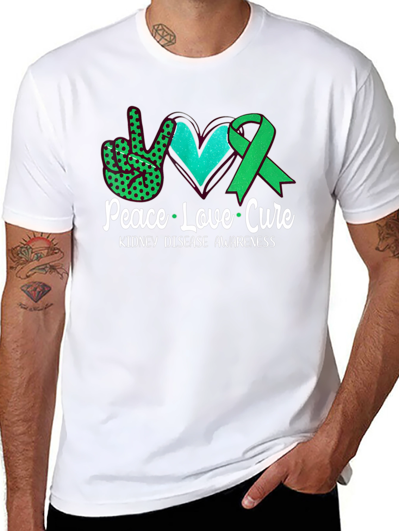 Peace Love Cure Kidney Disease Awareness T-Shirt