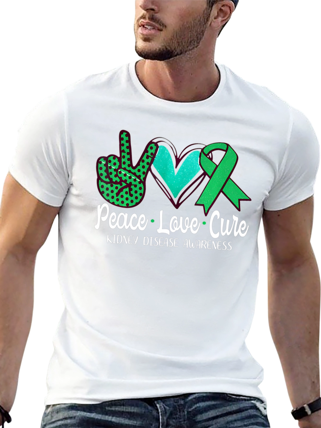 Peace Love Cure Kidney Disease Awareness T-Shirt