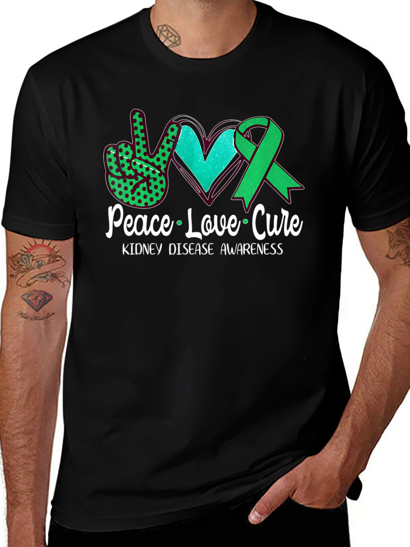 Peace Love Cure Kidney Disease Awareness T-Shirt