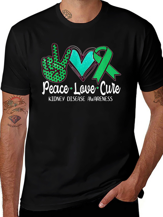 Peace Love Cure Kidney Disease Awareness T-Shirt