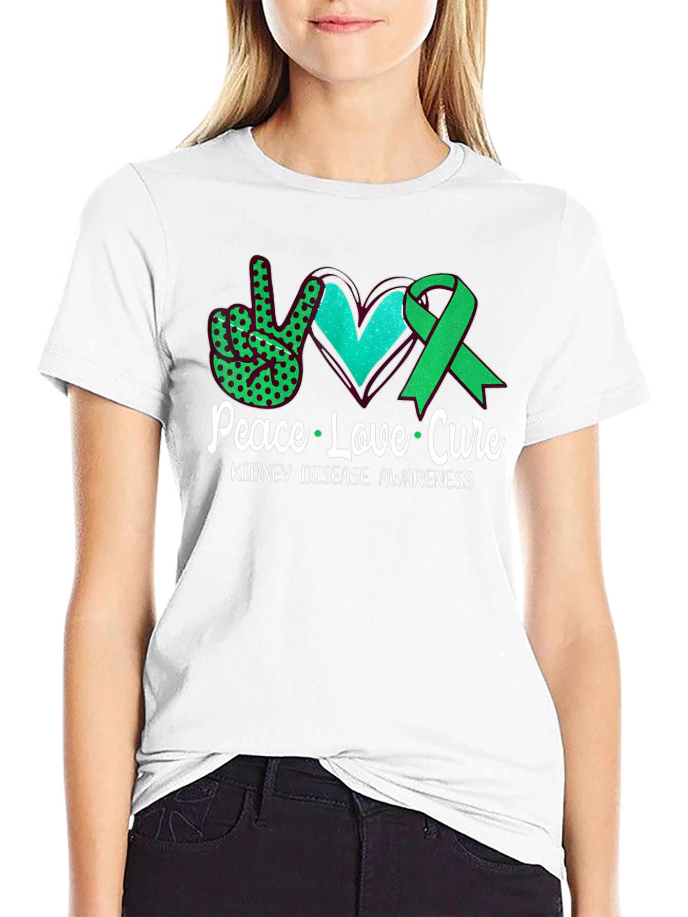 Peace Love Cure Kidney Disease Awareness T-Shirt
